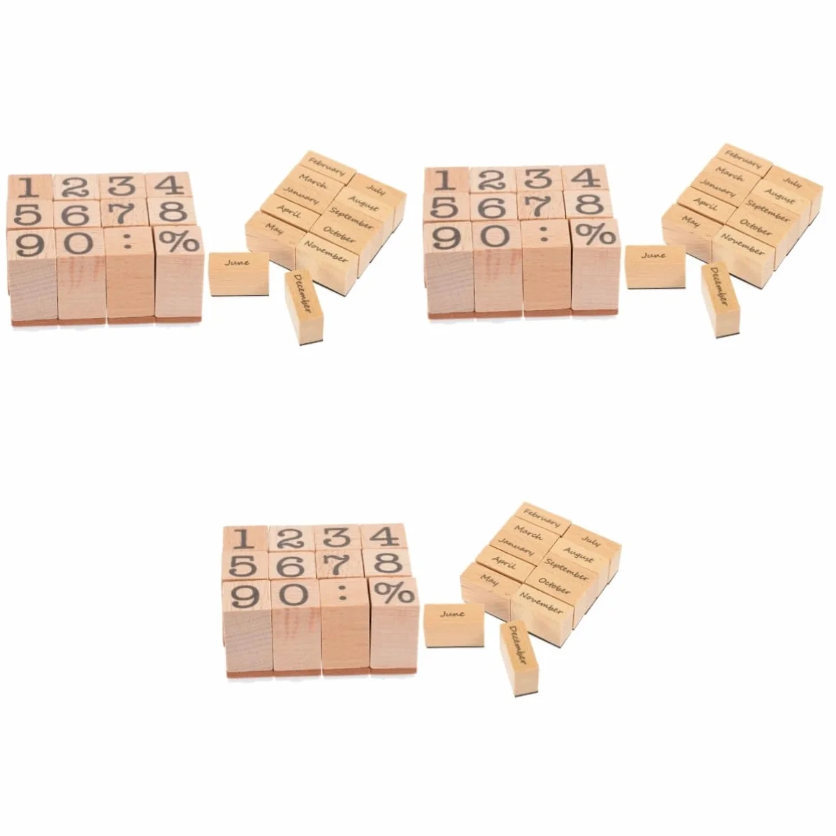 SHINEOFI 6 Juegos diario sello de bricolaje sello del planificador sellos de diario fecha sellos de números tallados decorativos para álbumes de recortes accesorio artesanal caucho