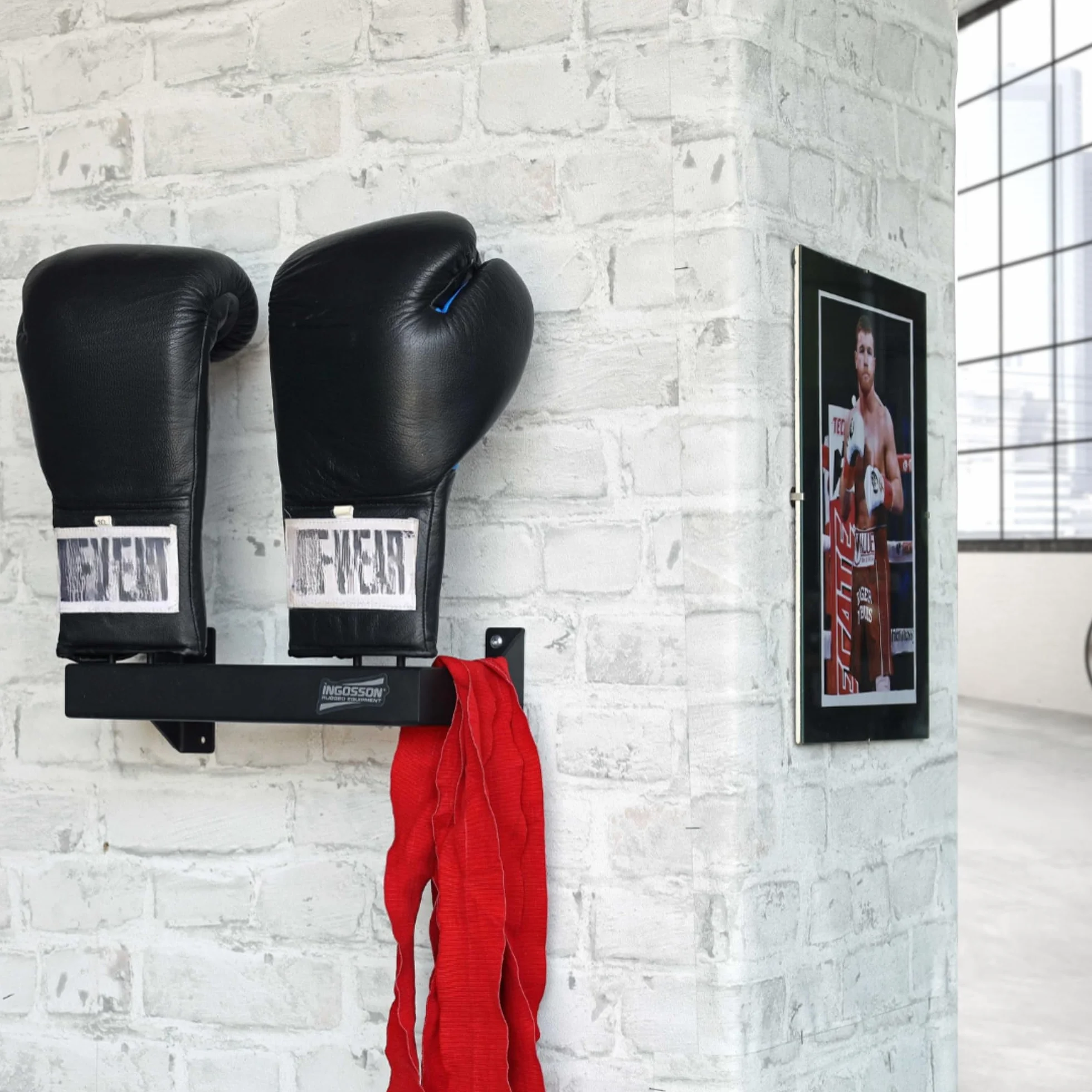 Soportes de Guantes de Boxeo de Pared, Negro