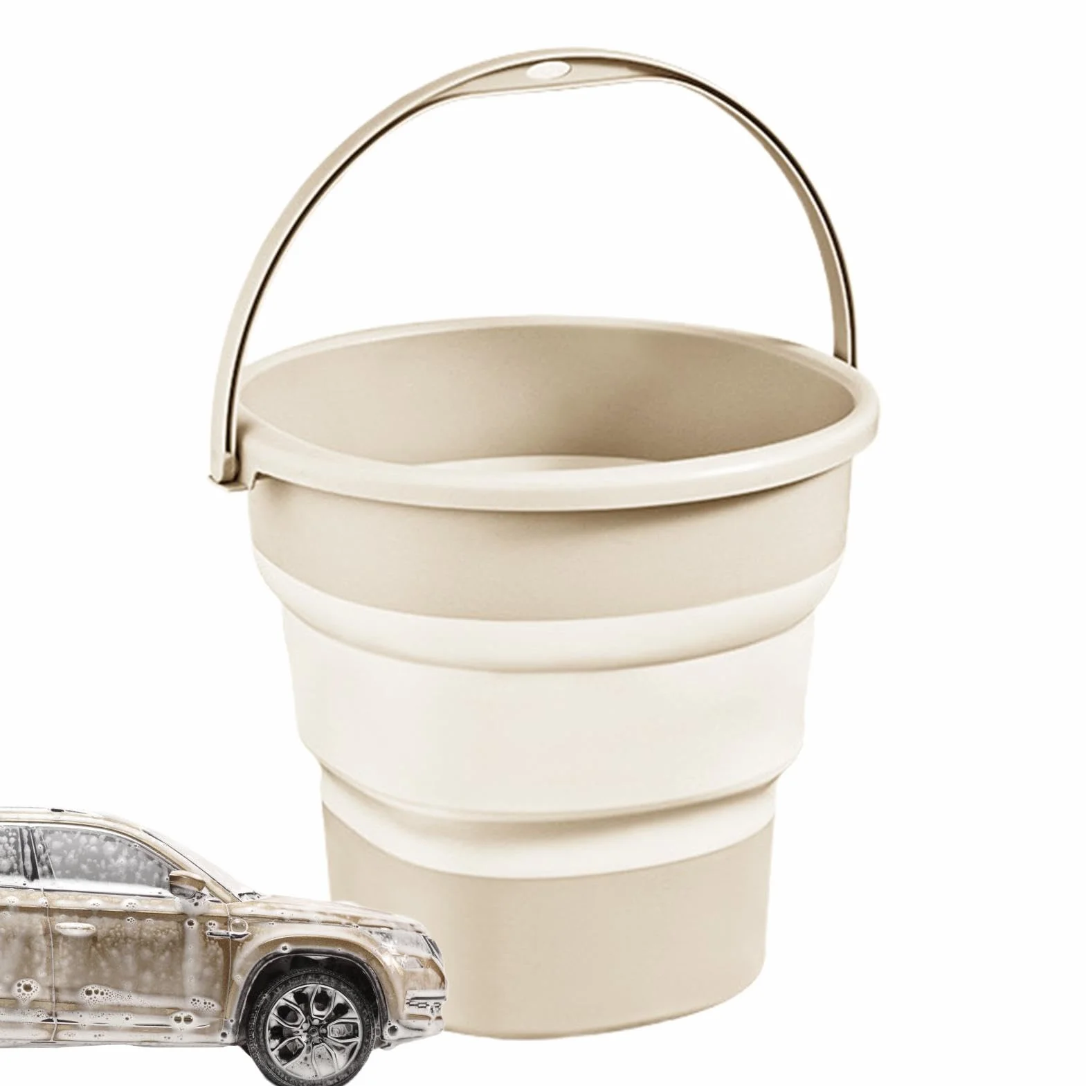 Cubo de agua plegable portátil de 9 litros para lavado de autos, hogar, pesca y viajes