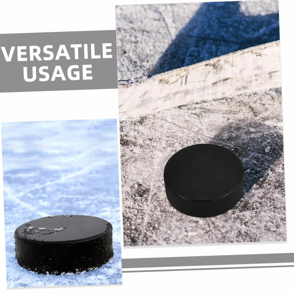 Milisten Disco de Hockey de Espuma para Hockey sobre Patines, Aire Libre, Juego Inflable, Mesa, Rodilla, Mini-Hockey Black