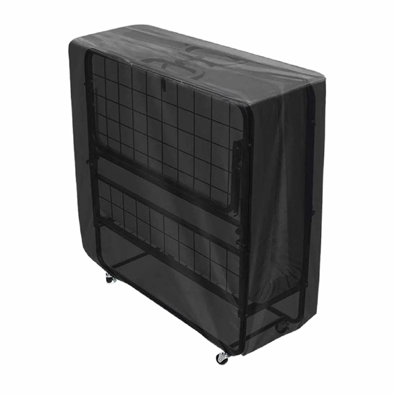 Funda protectora para cama plegable, 90 x 38 x 114 cm, funda de almacenamiento para cama plegable, tejido Oxford negro grueso y resistente a los desgarros con cremallera impermeable para