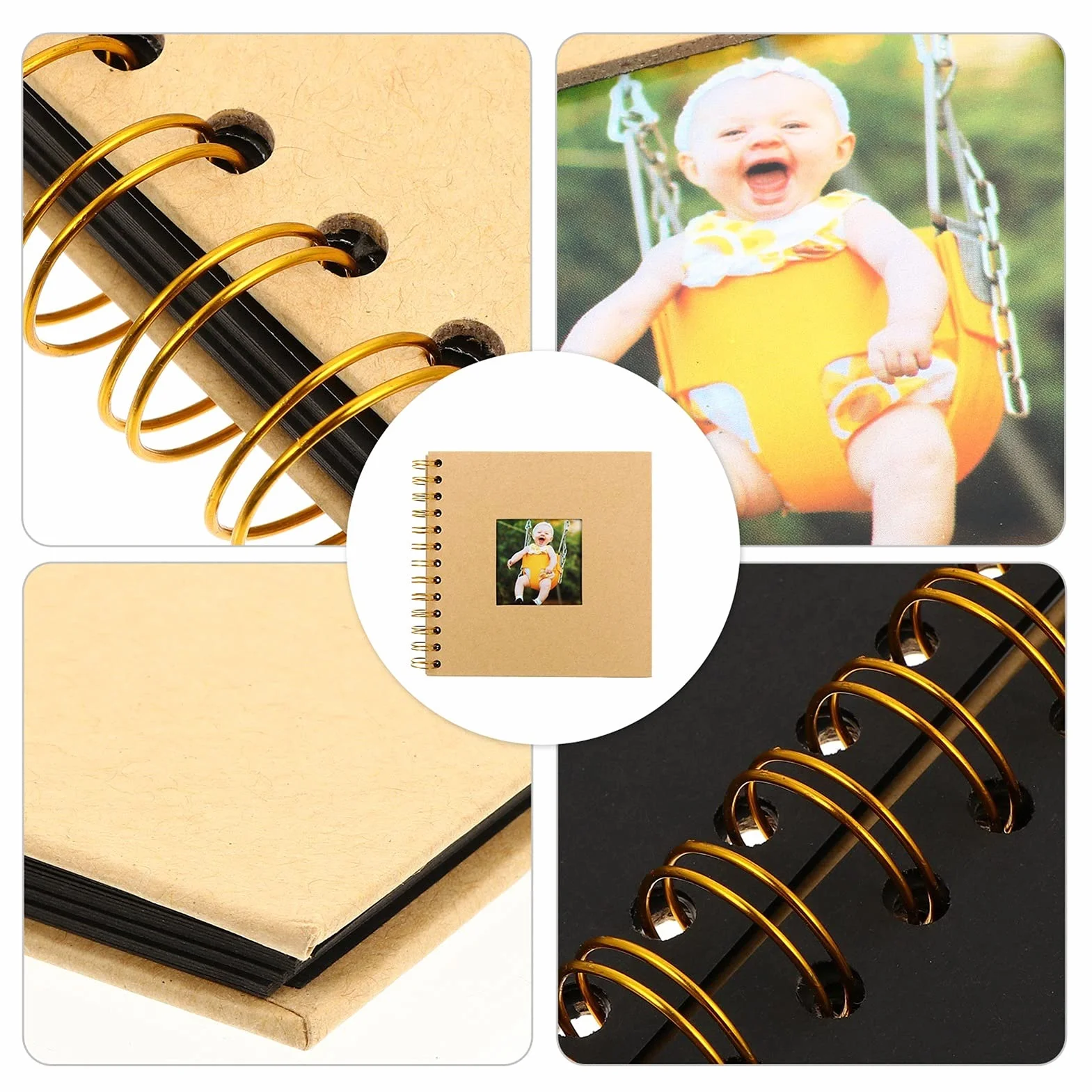 Álbum de fotos Creative Photo Album Página Scrapbook Photo Album Memory Book Libro de visitas 20 Páginas for Aniversario Boda Viajar Baby Shower, etc. Album Fotos (Color : Negro)