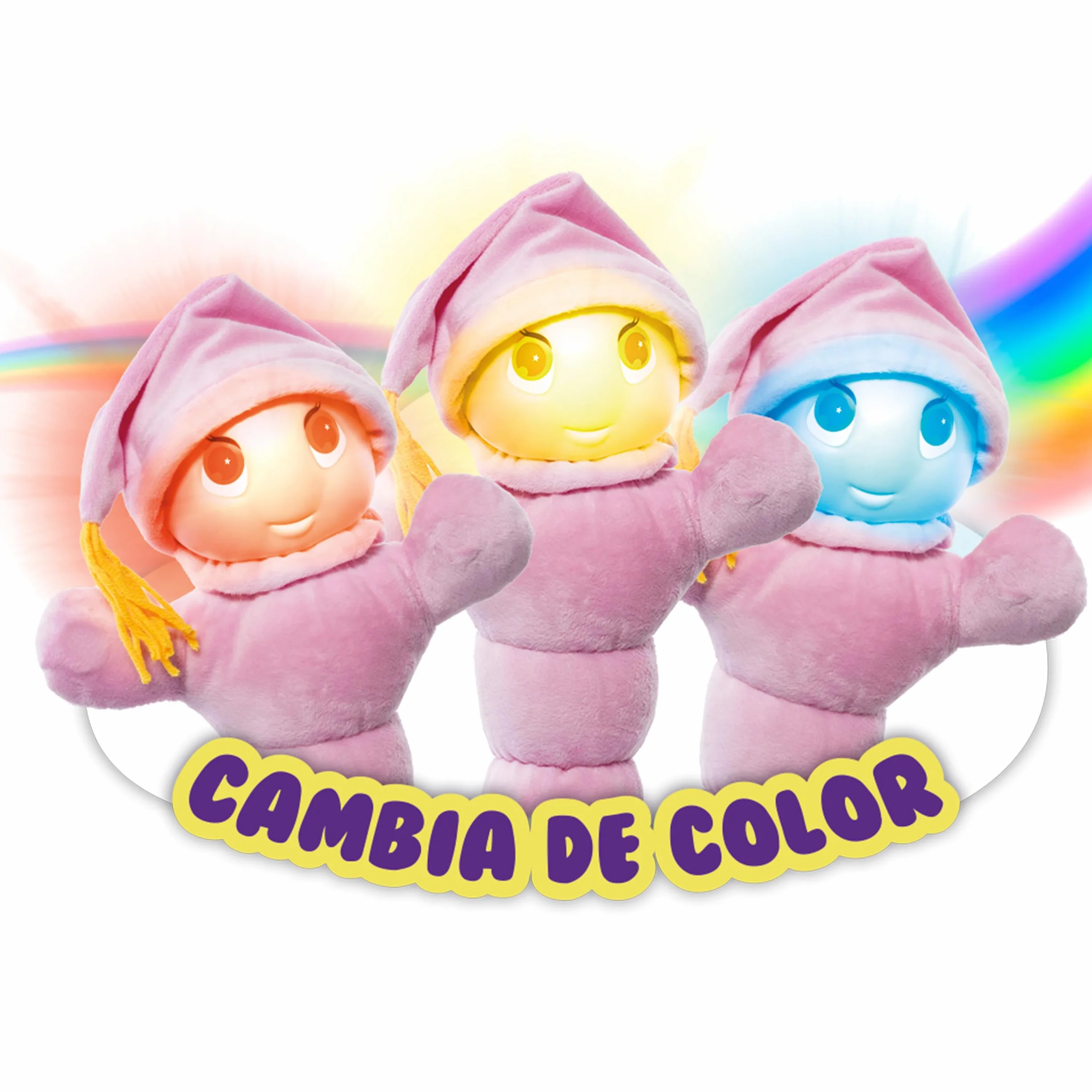 Gusy Luz Arcoiris Rosa Muñeco Clásico para Dormir con Nanas y Modo Día y Noche Juguete Bebé 0 Meses