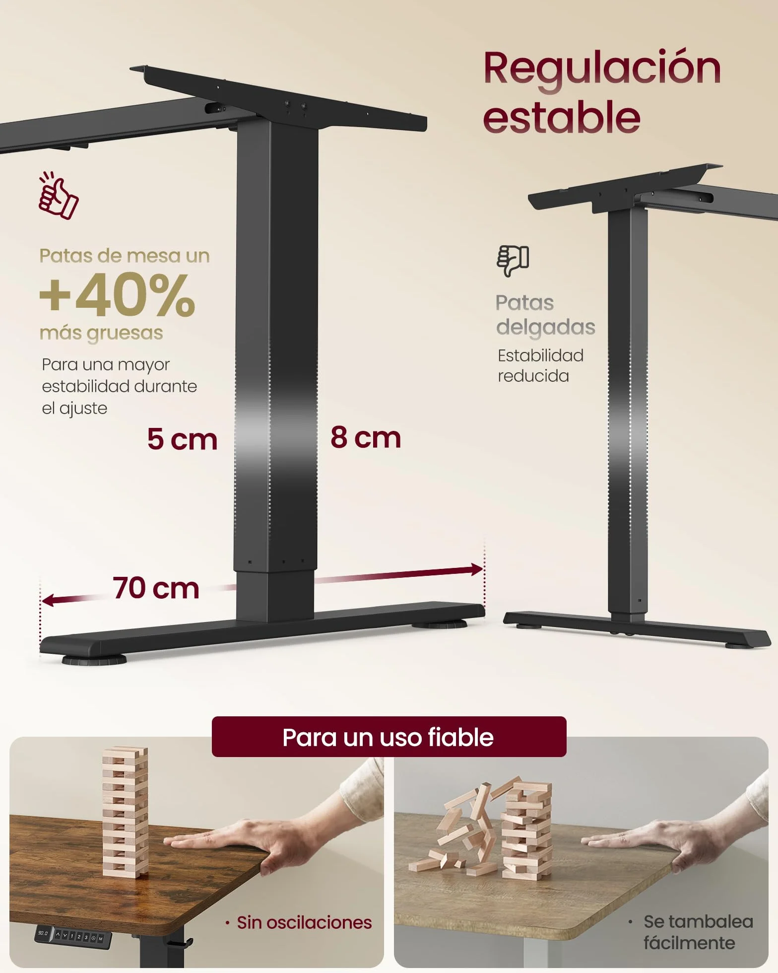 VASAGLE Escritorio Ajustable en Altura, 140 x 80 cm, Puerto USB-C, Estante para Regleta Eléctrica, Recordatorio de Sedentarismo, 3 Botones de Memoria, para Oficina, Marrón Rústico LSD144KD02