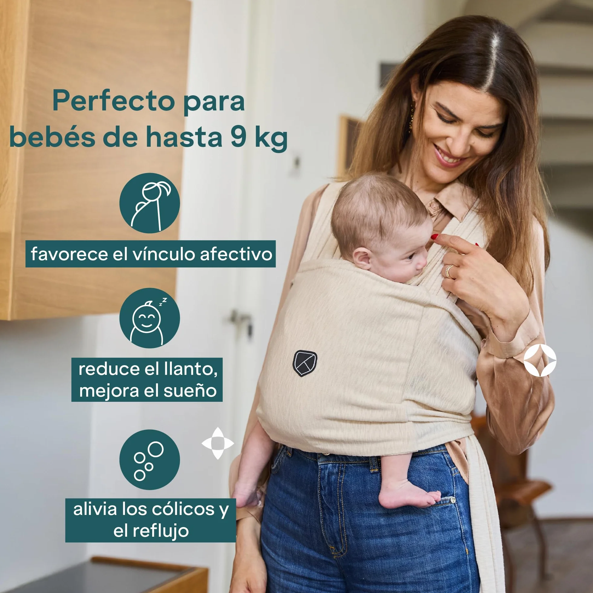 Koala Babycare Fular Portabebés Elástico Ajustable Unisex Hasta 9 kg