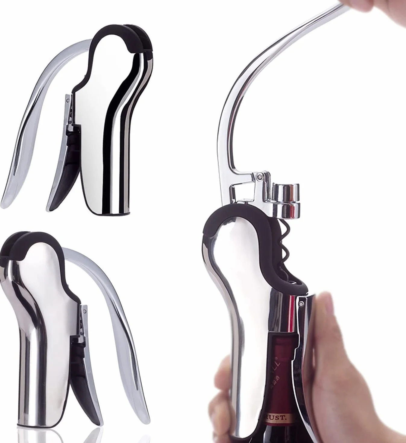 Abrebotellas de acero inoxidable con cortador de cápsulas integrado