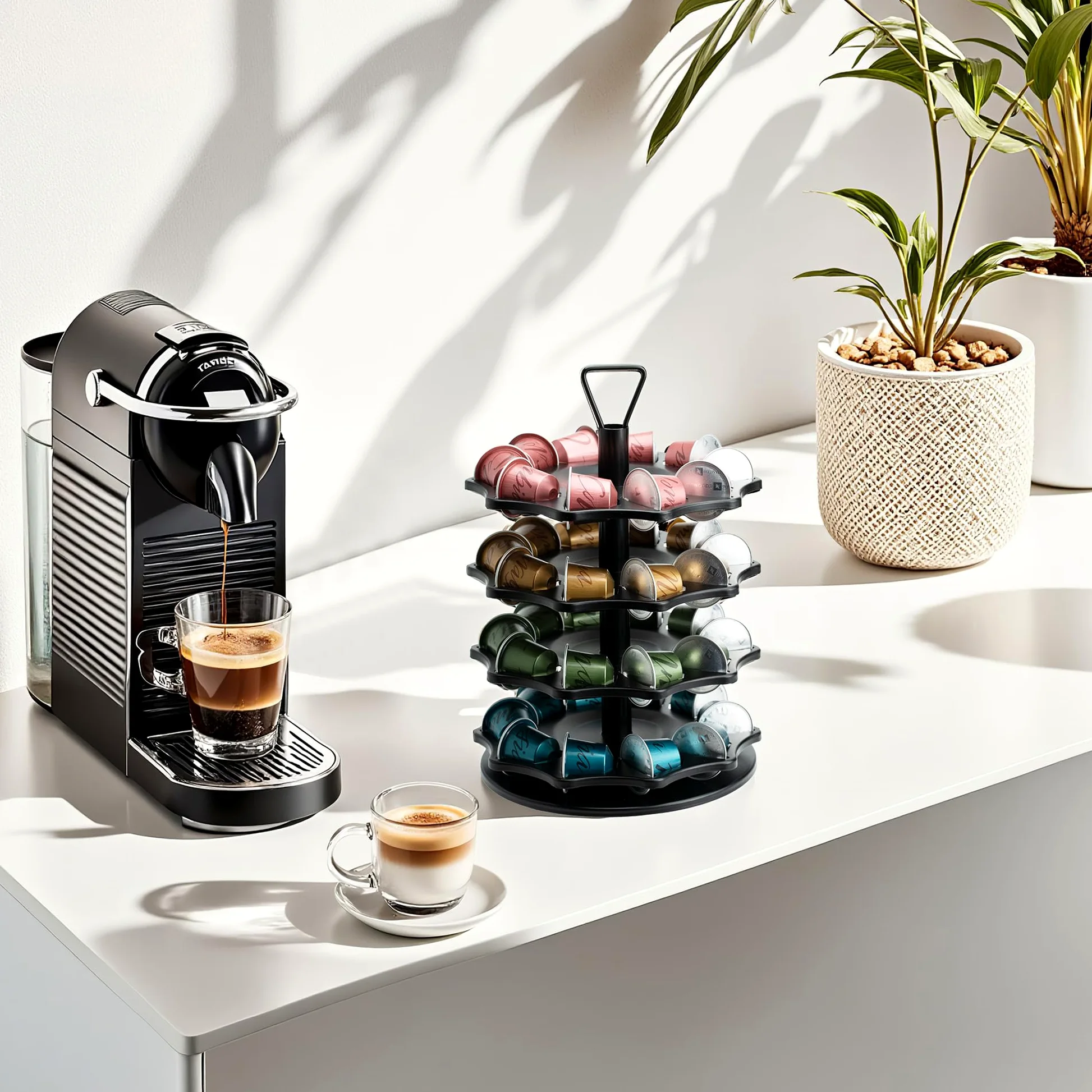 HiveNets Soporte para cápsulas de café Nespresso Original, organizador de 7 niveles, puede contener 70 cápsulas