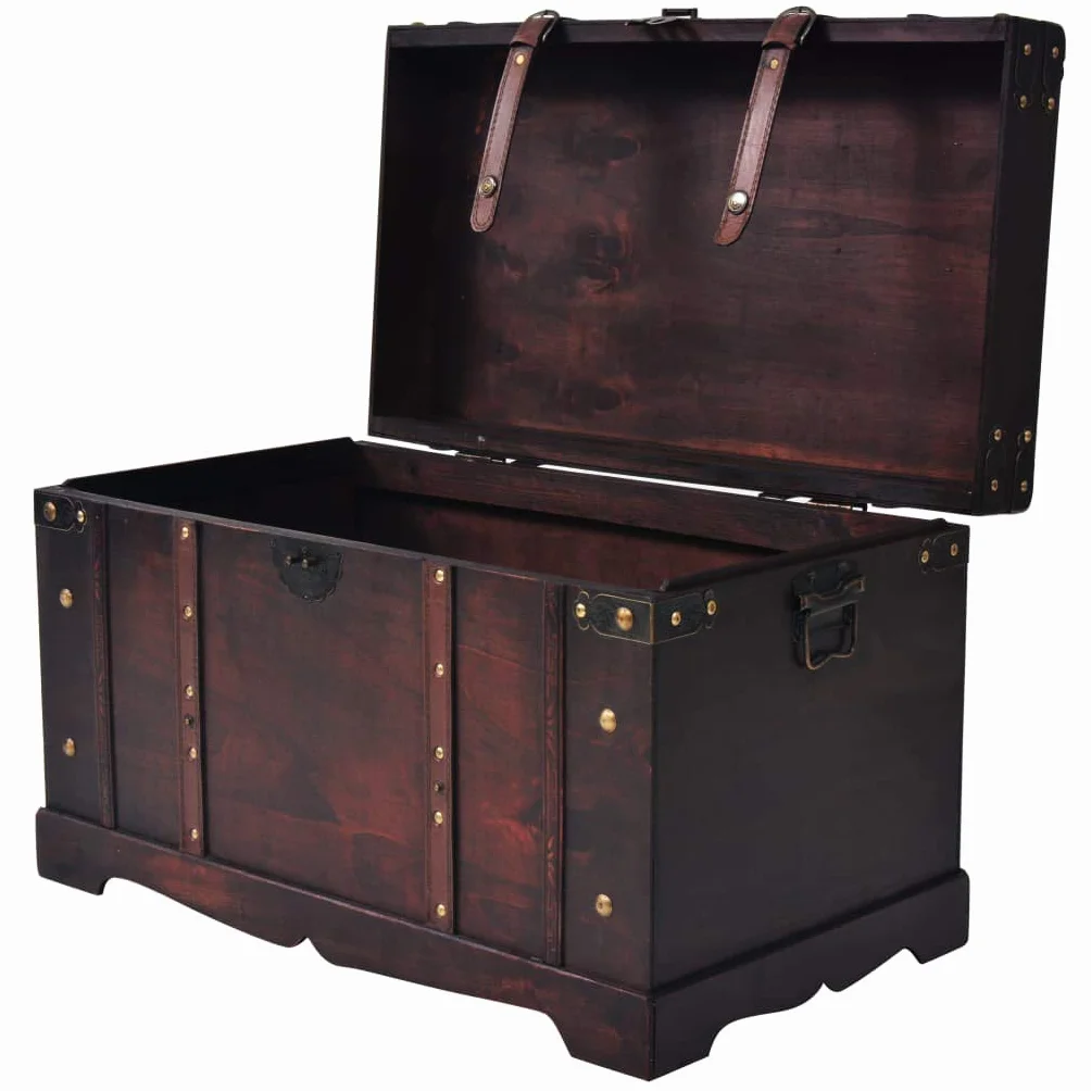 vidaXL Baúl Vintage de Madera Arcón Cofre Cajón Caja Almacenaje Organizador