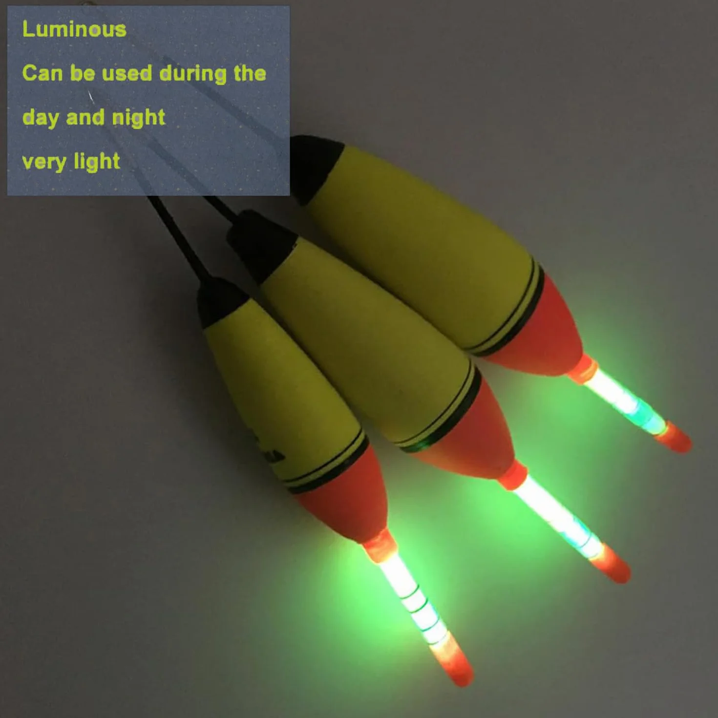 Boyas de Pesca 6 Piezas, Juego de Flotadores de Espuma Eva Luminoso para Pesca Nocturna y Mar