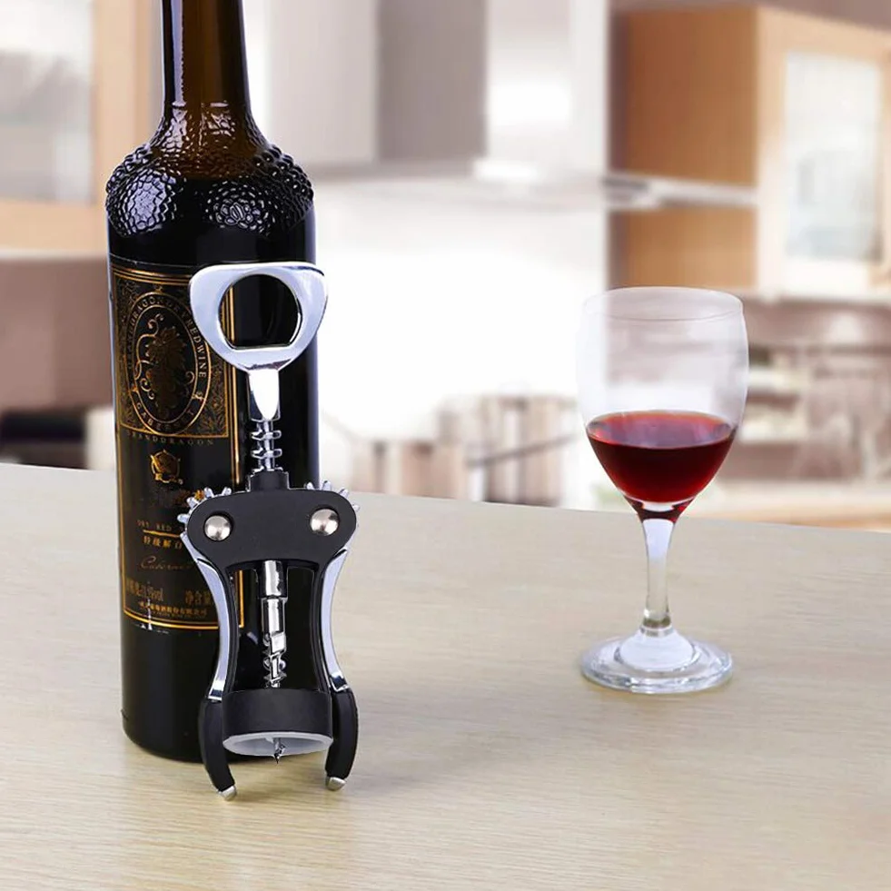 Foho Sacacorchos, Sacacorchos de abrebotellas de cerveza de vino tinto con tapón de botella de vino