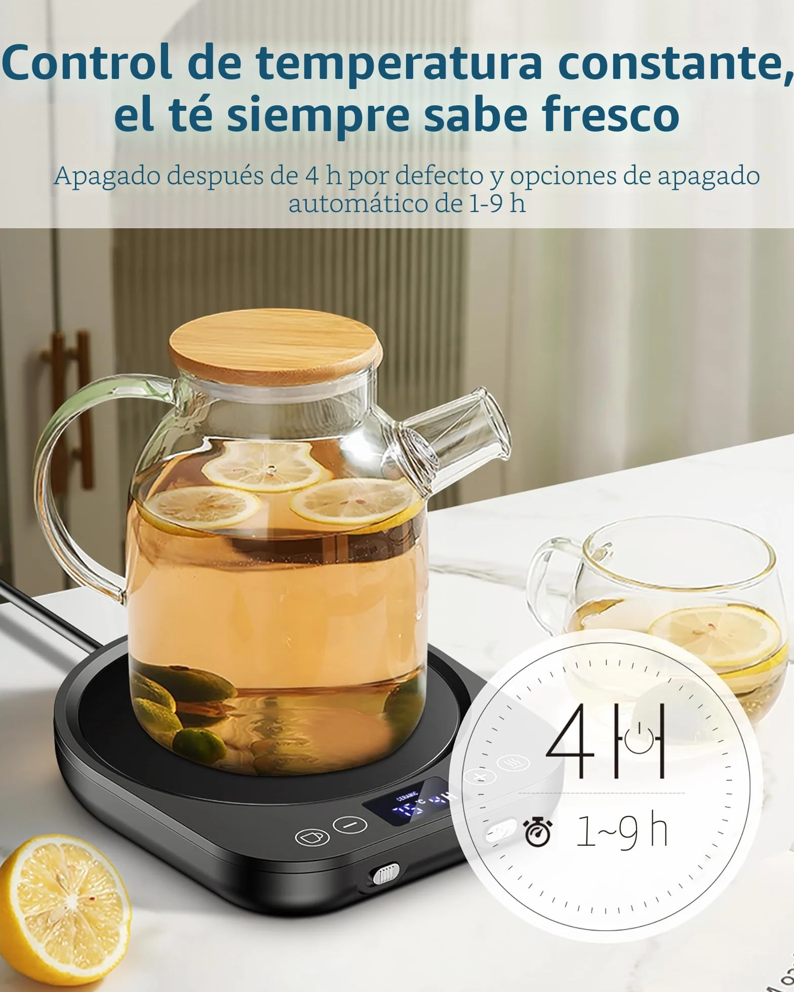 Accwork Calentador de Taza Café, Calentador de Bebidas Calienta Leche, Té con 3 Modos de Temperatura hasta 85℃ Apagado Automático, Calentador de Café para Oficina, Hogar