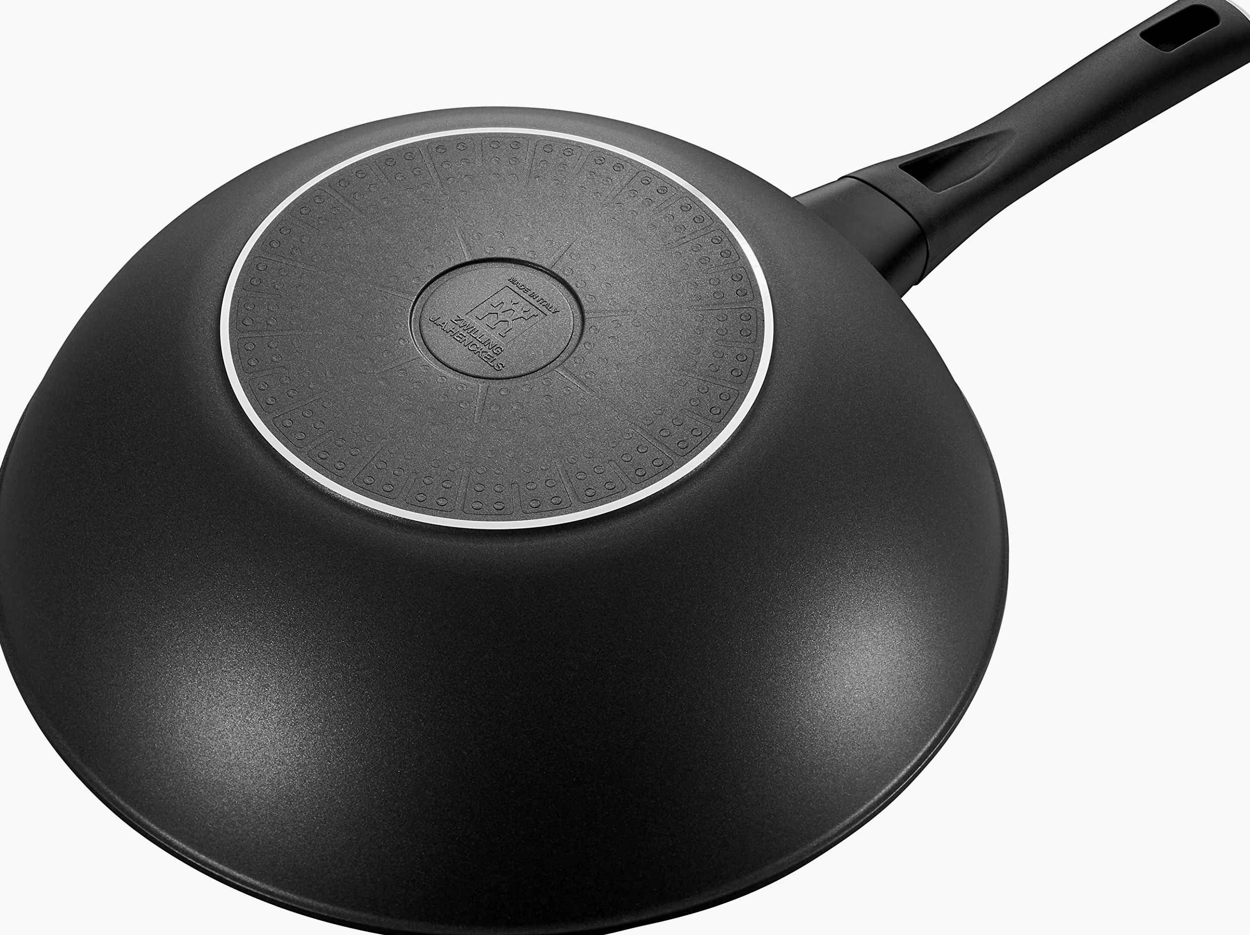 ZWILLING Wok de aluminio, 30 cm, con revestimiento antiadherente Duraslide Diamond de 4 capas con partículas de diamante, apta para inducción, color negro
