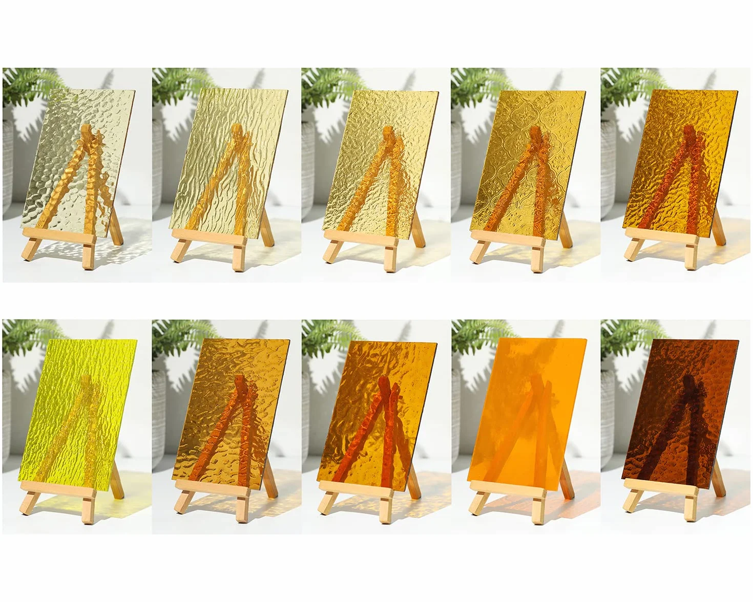 Lanyani 10 hojas de vidrieras transparentes 4x6 pulgadas vidrio catedral texturizado colores para manualidades mosaico ámbar