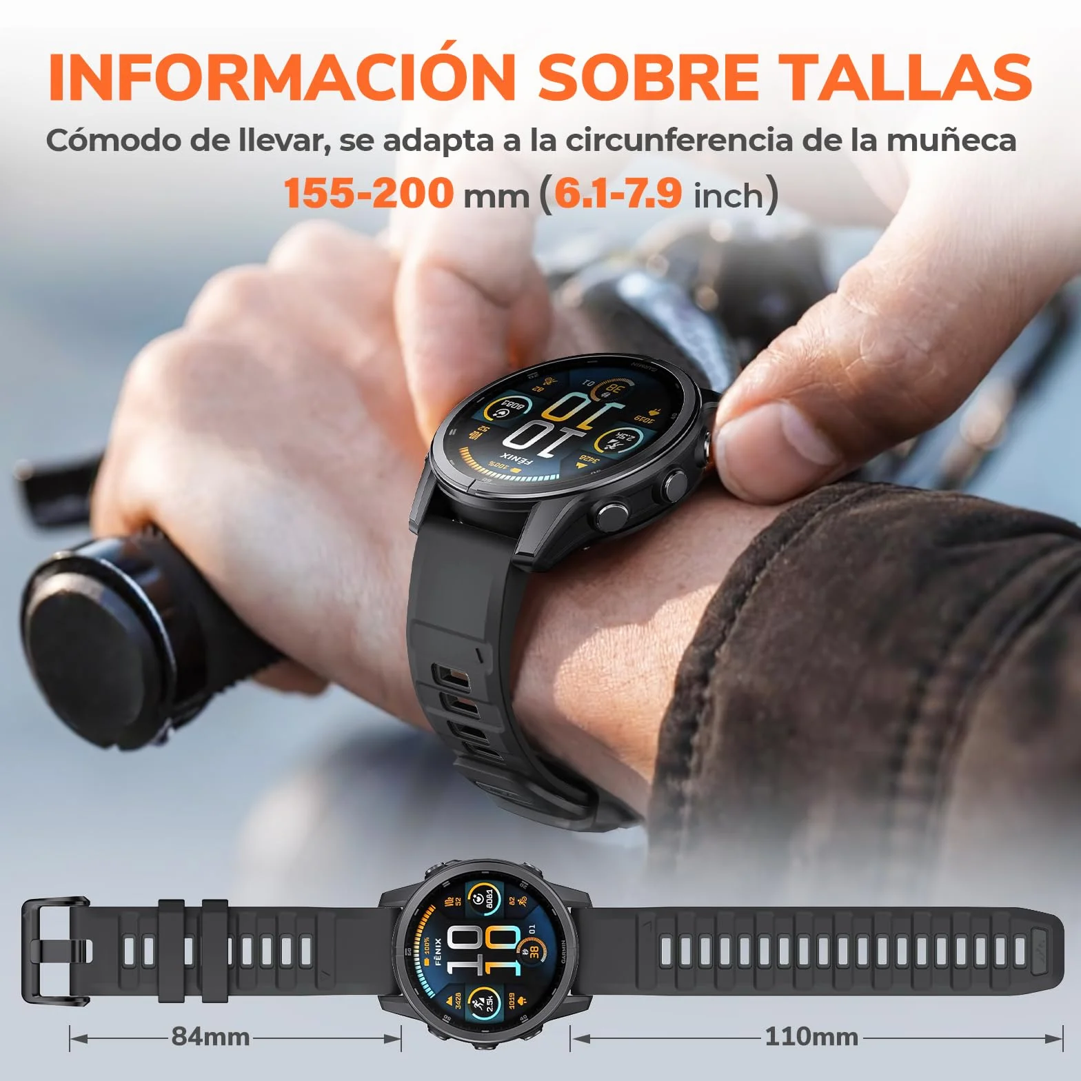 Correa Garmin Fenix 7S 6S 5S 8 43mm Quickfit 20mm
