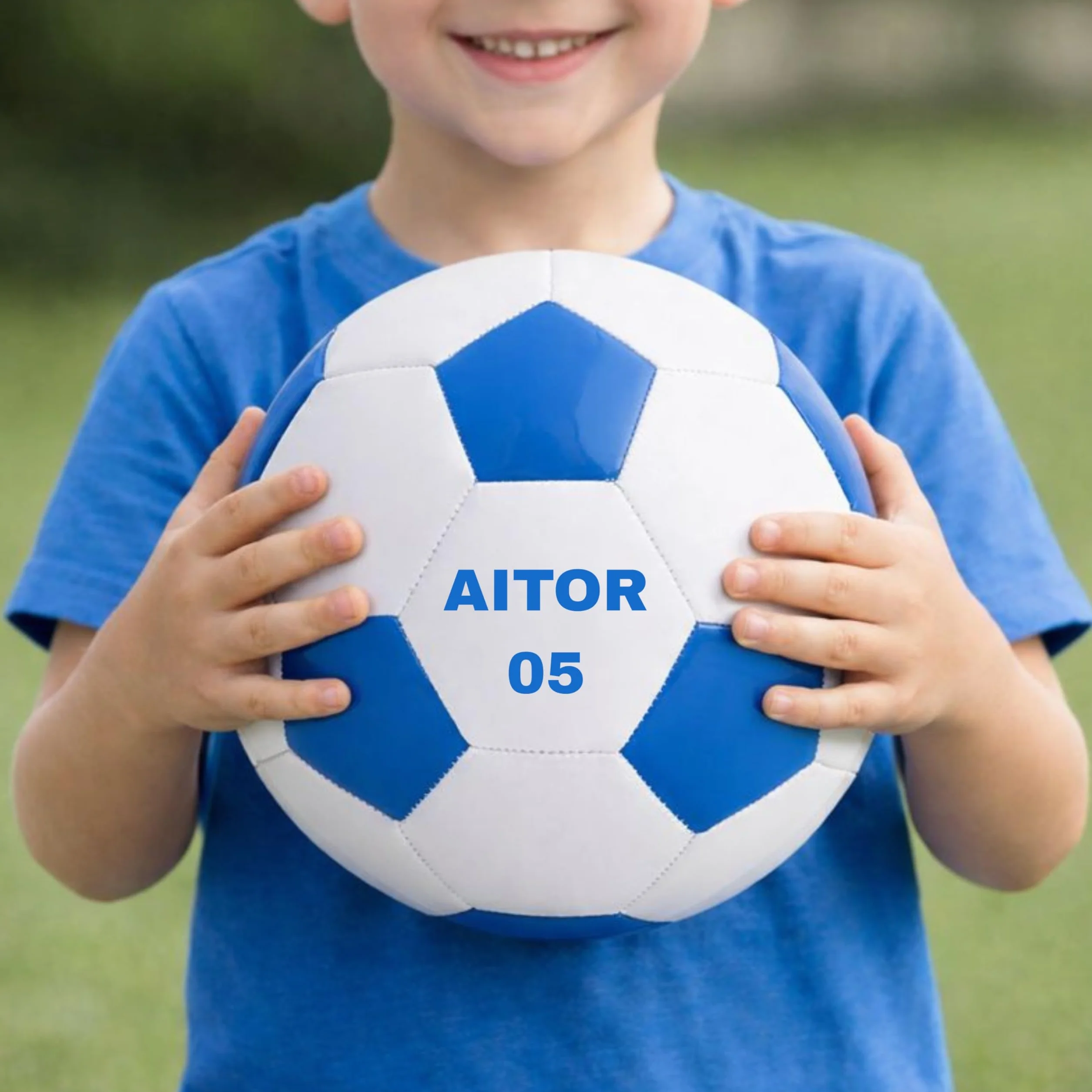 Balón de Fútbol Personalizado Tamaño 5, Polipiel, 21.5cm