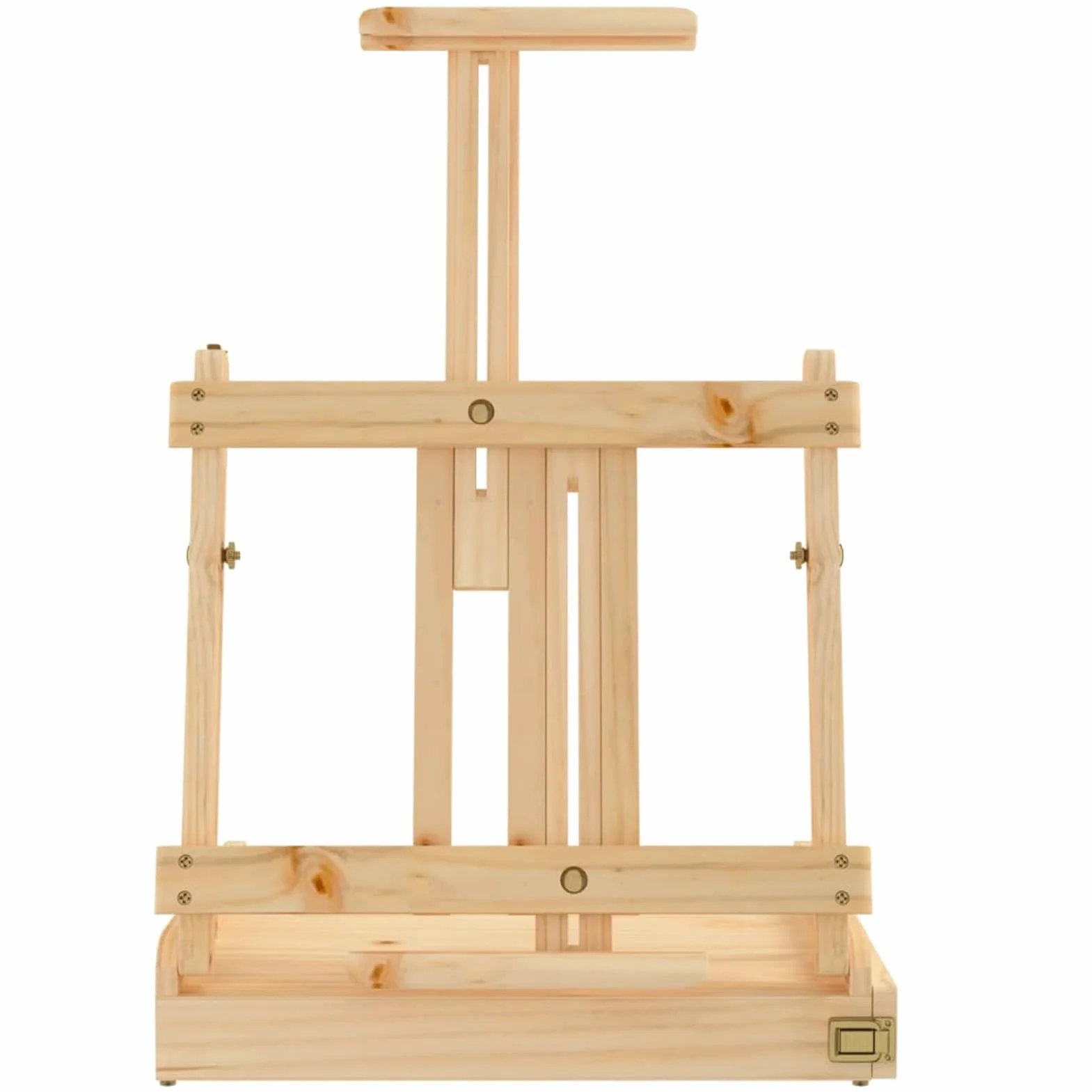 Homgoday Caballete de Pintura de Mesa de Madera Plegable con Cajón de Almacenamiento - Altura Regulable hasta 87,5 cm