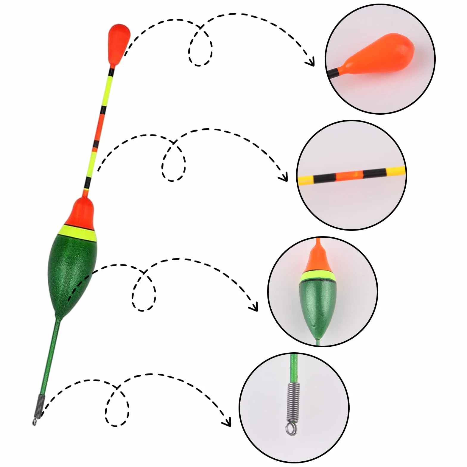 Kit de Pesca 205 Piezas Plomada Flotadores Accesorios Lago Mar