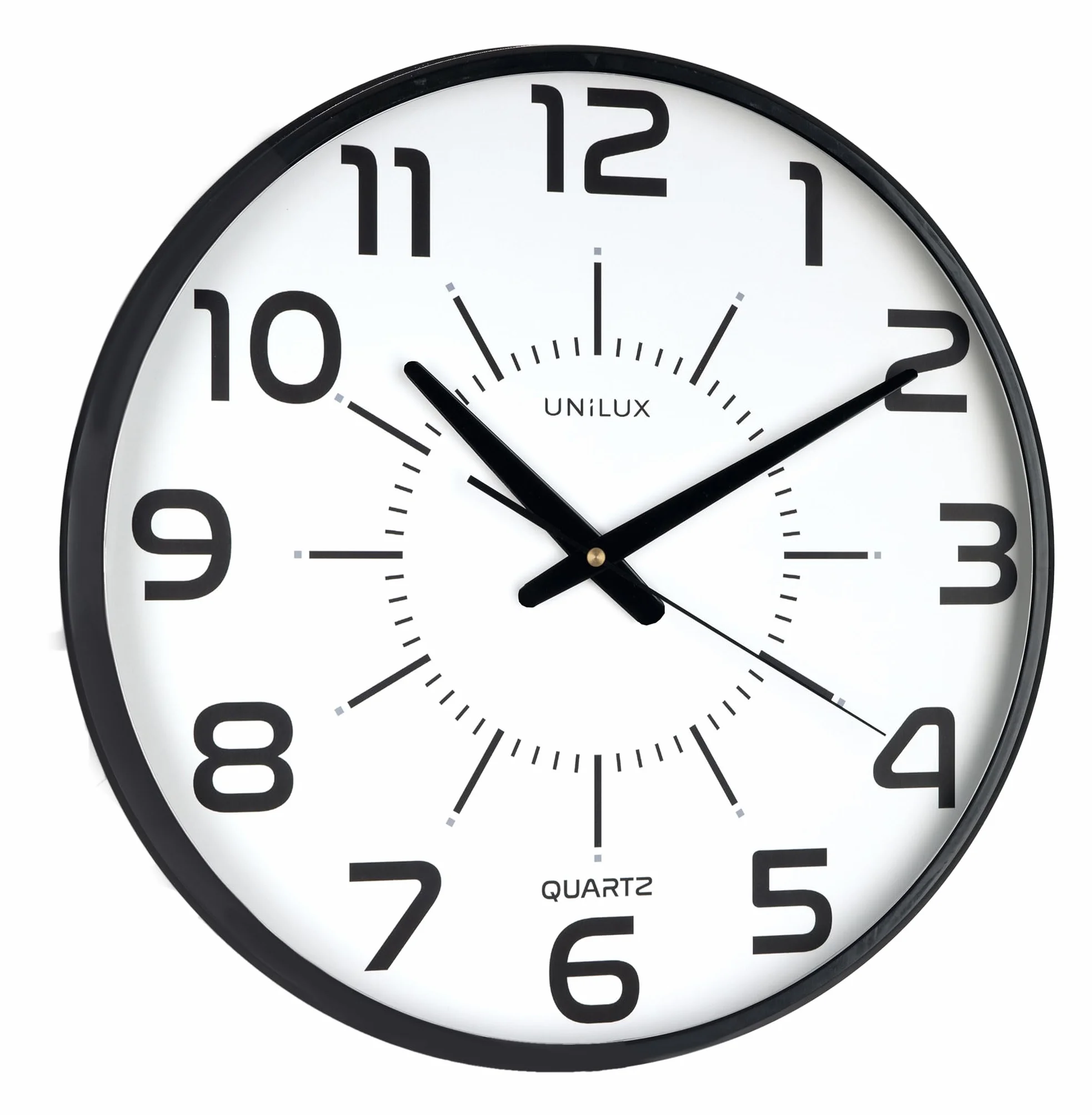 Unilux, Reloj de Pared Silencioso Pop, 30.5 cm, Color Negro