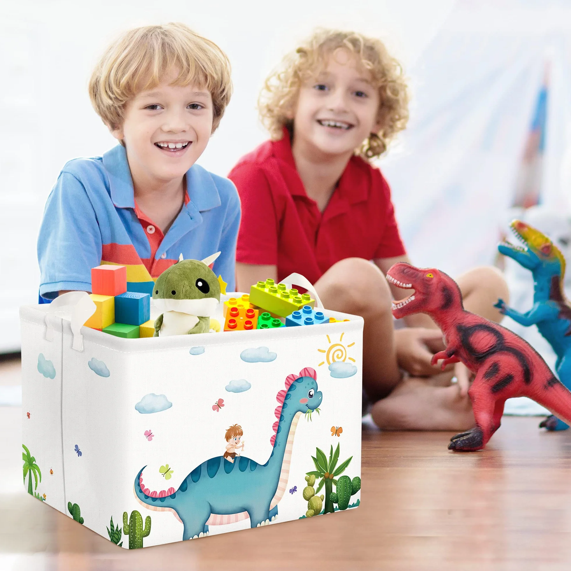 Clastyle Cajas de Almacenaje Cubo Dinosaurio Azul 36L para Habitación Infantil