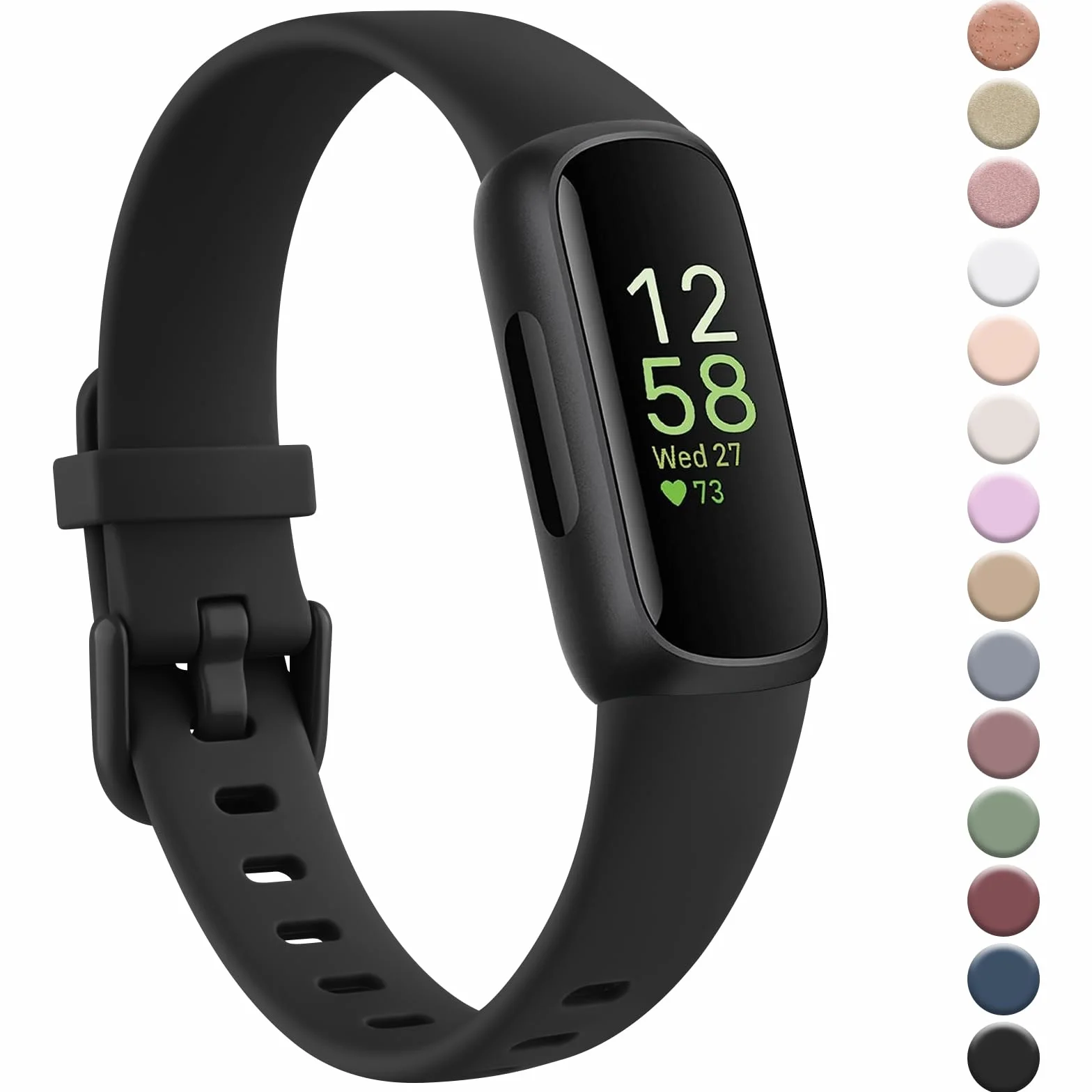 Pulsera compatible con Fitbit Inspire 3, silicona TPU, ajustable, negra