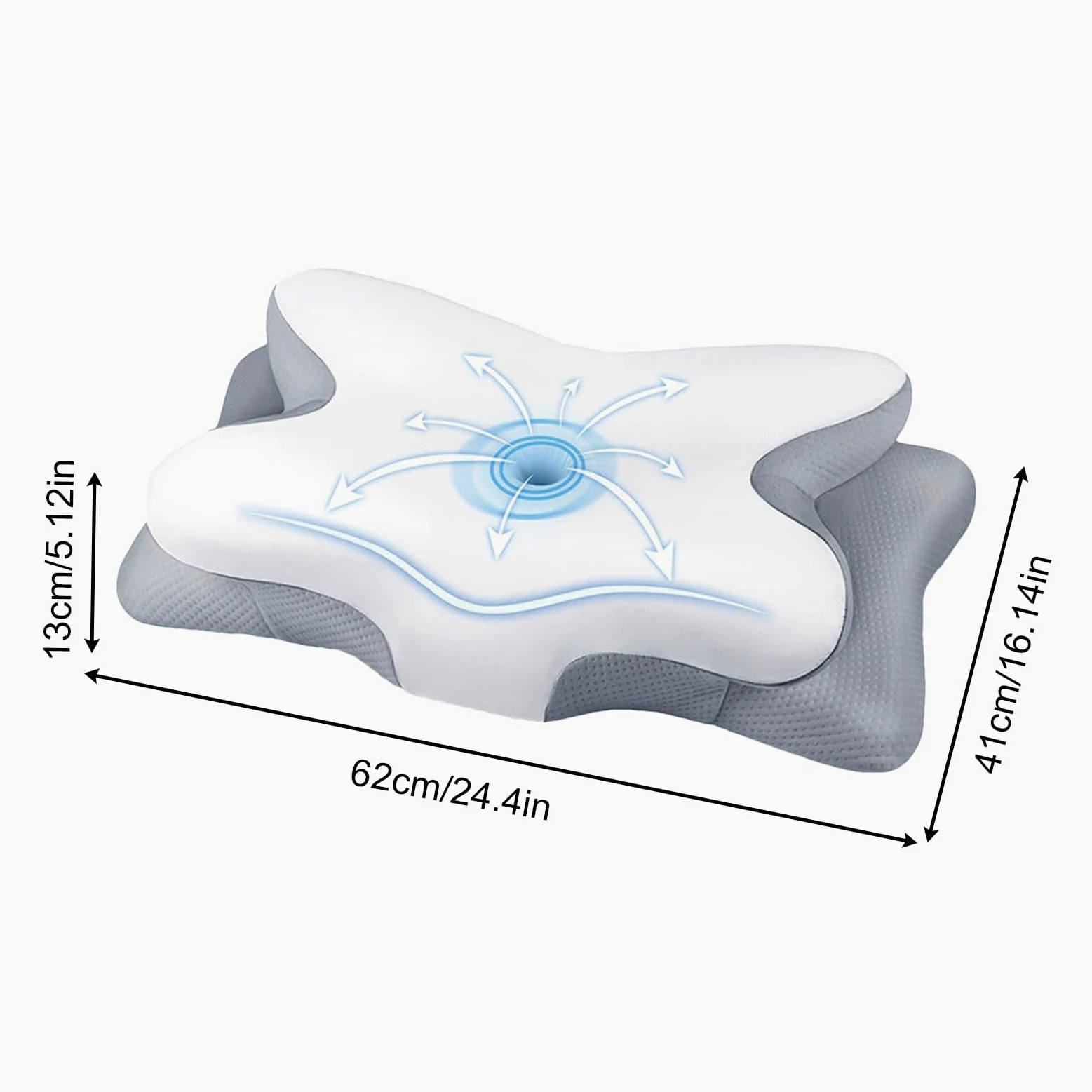 Almohada Viscoelástica Soporte Cervical Transpirable y de Cama | Almohada Viscoelástica Para Cama Mujeres, Hombres, Adultos, Mayores, Hotel, Viaje, Camping, Hospital, Dormitorio