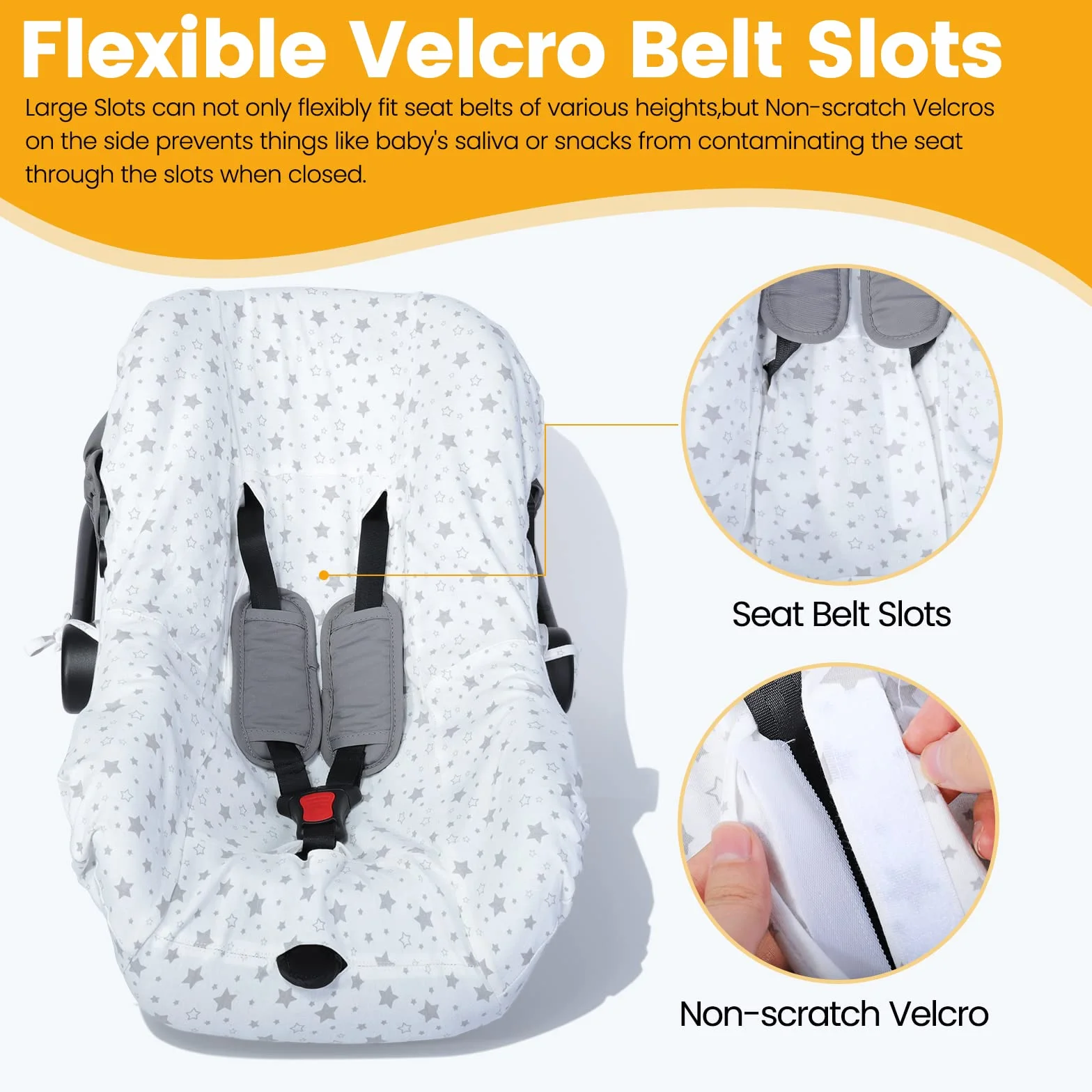 Orzbow Funda Silla Coche Bebe Universal, Transpirable Cubre Grupo 0/0+ Universal, Lavable a Máquina, 100% Algodón Puro