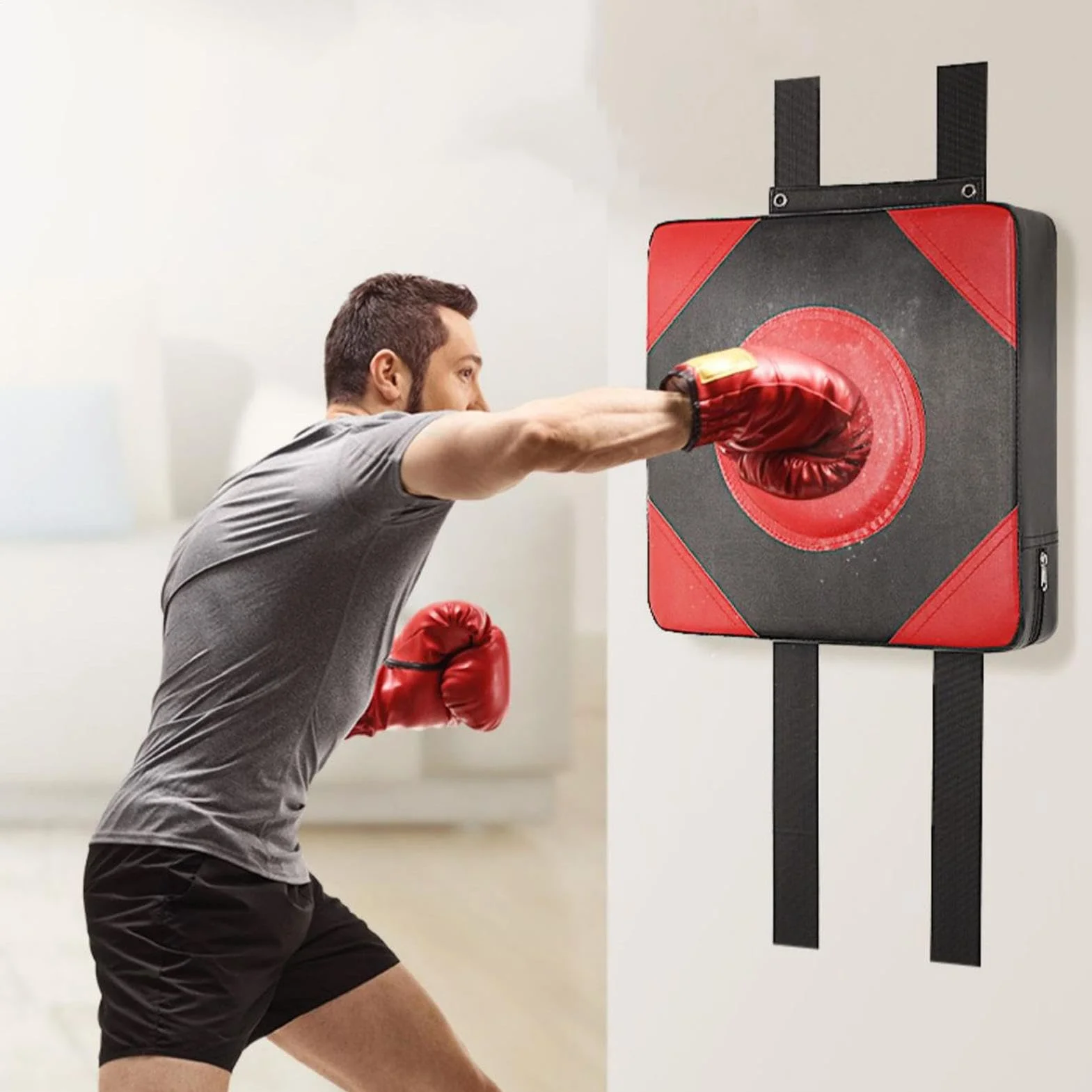 Saco de Boxeo para Adultos Montado en Pared Equipo Fitness Cardio Gimnasio
