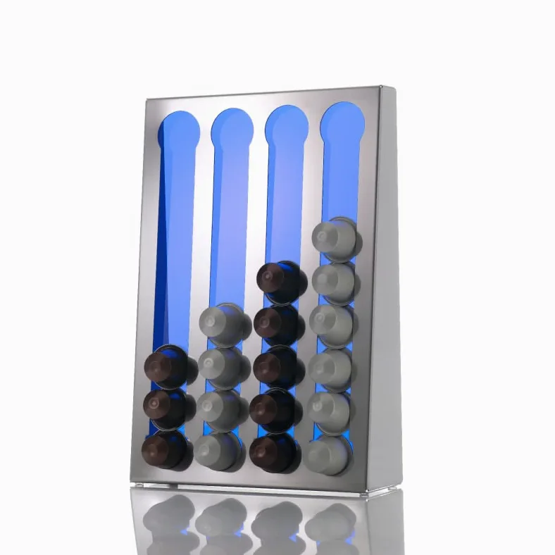 DON HIERRO - Dispensador para Capsulas de Café compatible con las cápsulas Nespresso- Acero Inoxidable - 32 Cápsulas -KAPSULAS-