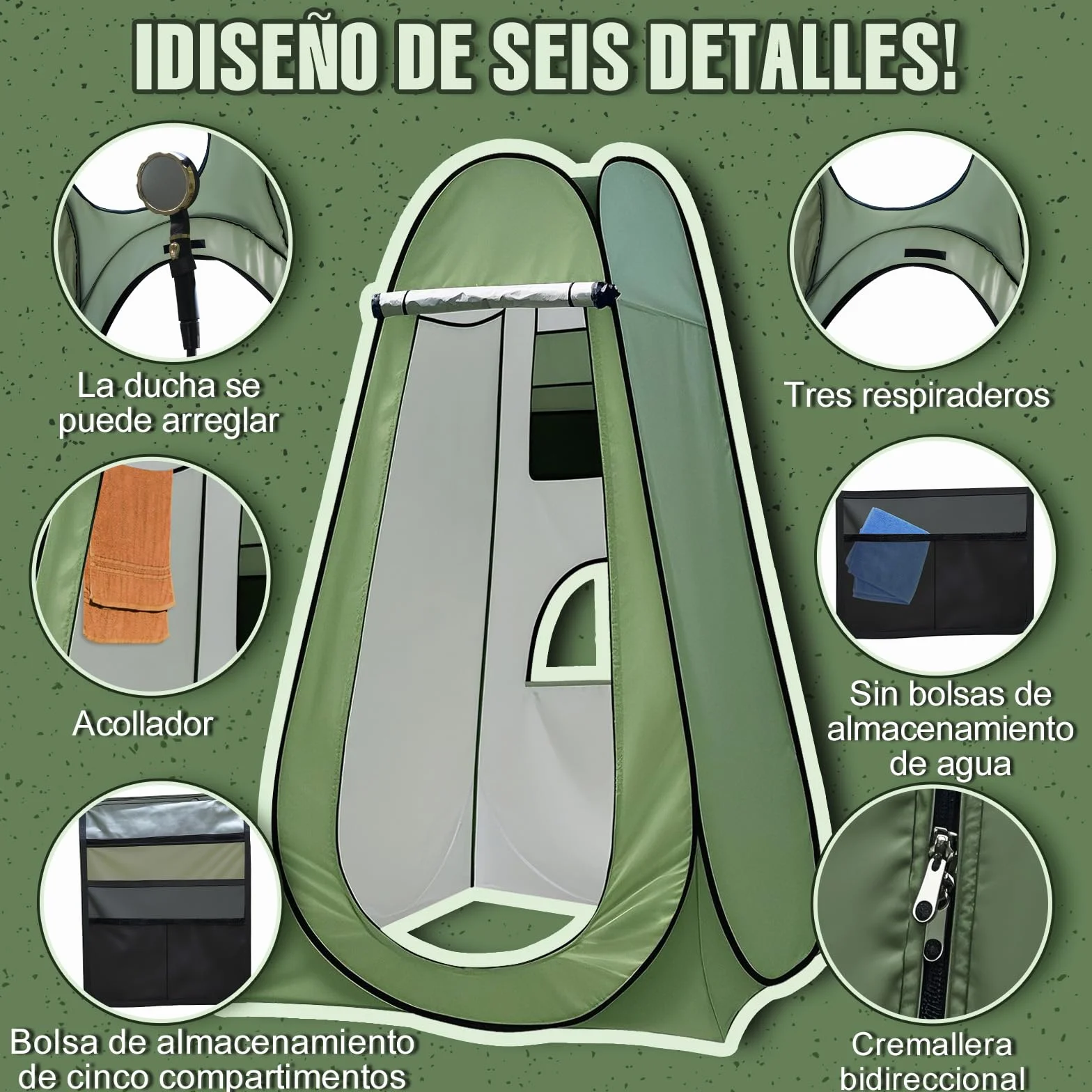 Charmofun Tienda Ducha Camping Pop Up Cambiarse Pescar Bañarse Refugio Solar
