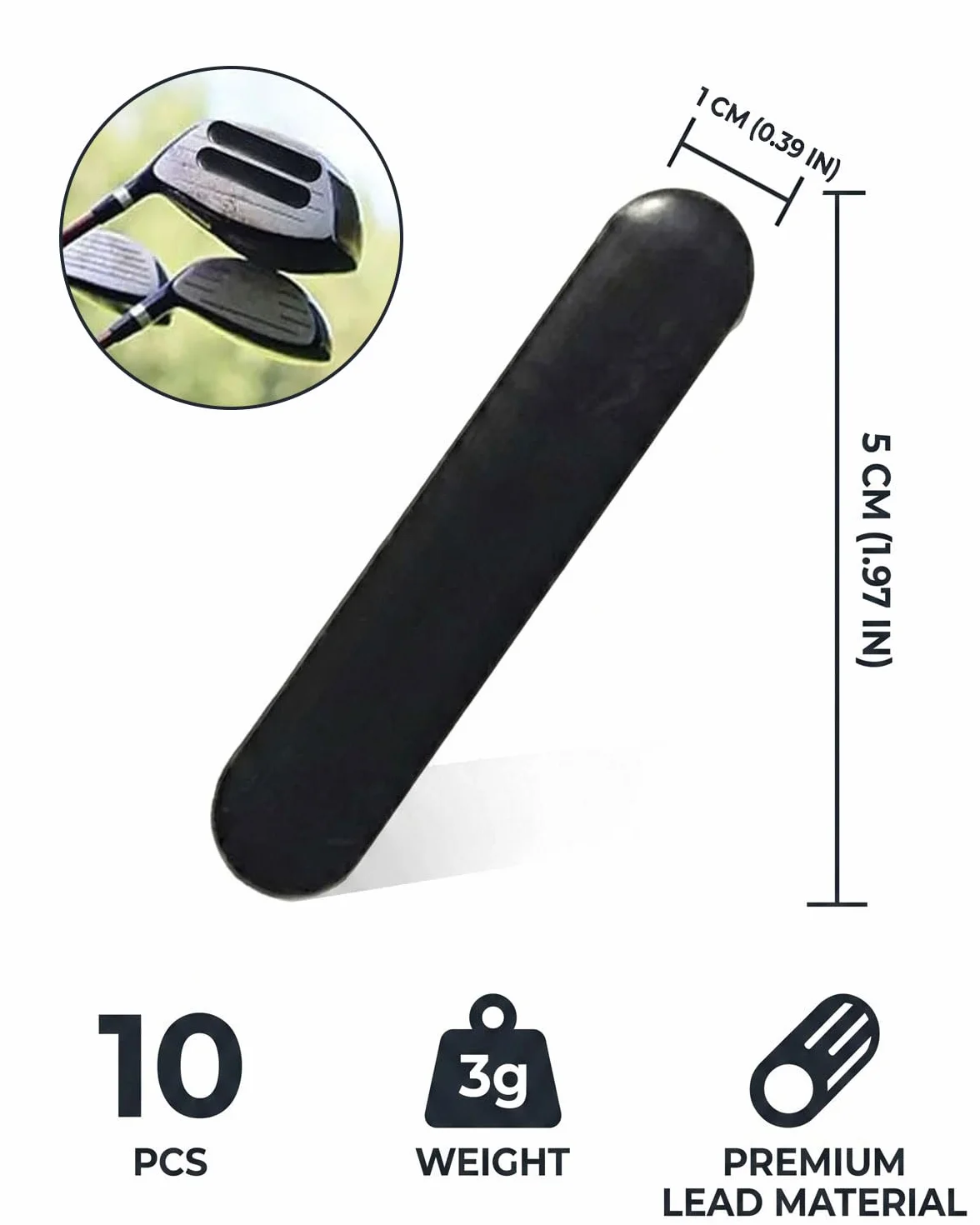 Cinta de Plomo de Golf Ponderada Adhesiva para Peso Oscilante