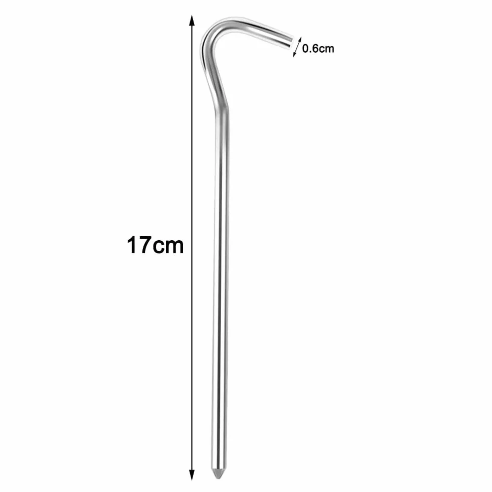Estacas para tienda de campaña de acero 6 mm 18 cm para suelo duro