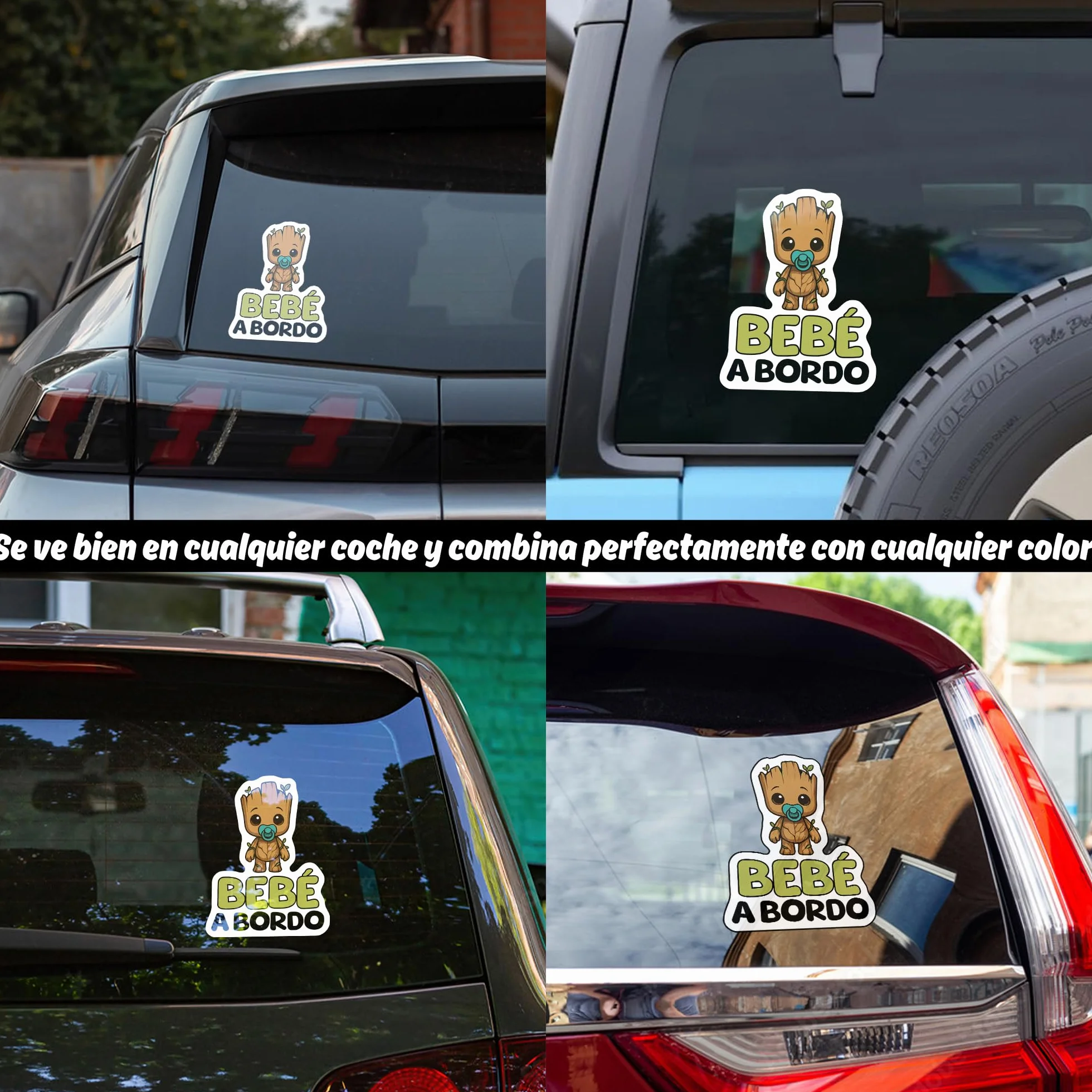 Pegatina Bebe a Bordo Coche, Pegatinas Coche, Bebé Superhéroe, Pegatinas de Bebe a Bordo, Pegatina Resistente a UV e Impermeable