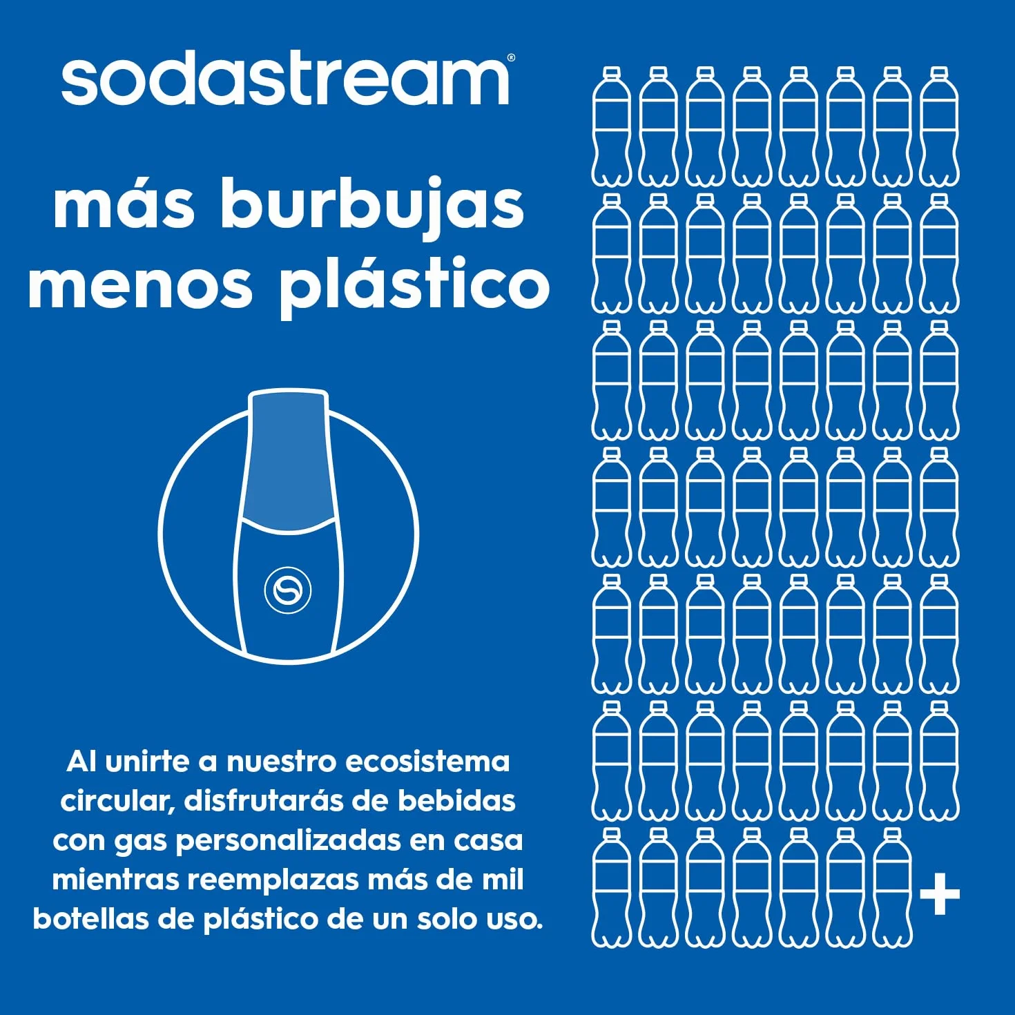 SodaStream cilindro CO₂ adicional para uso alimentario, ideal para preparar hasta 60 litros de agua con gas; compatible con la mayoría de máquinas gasificadoras domésticas