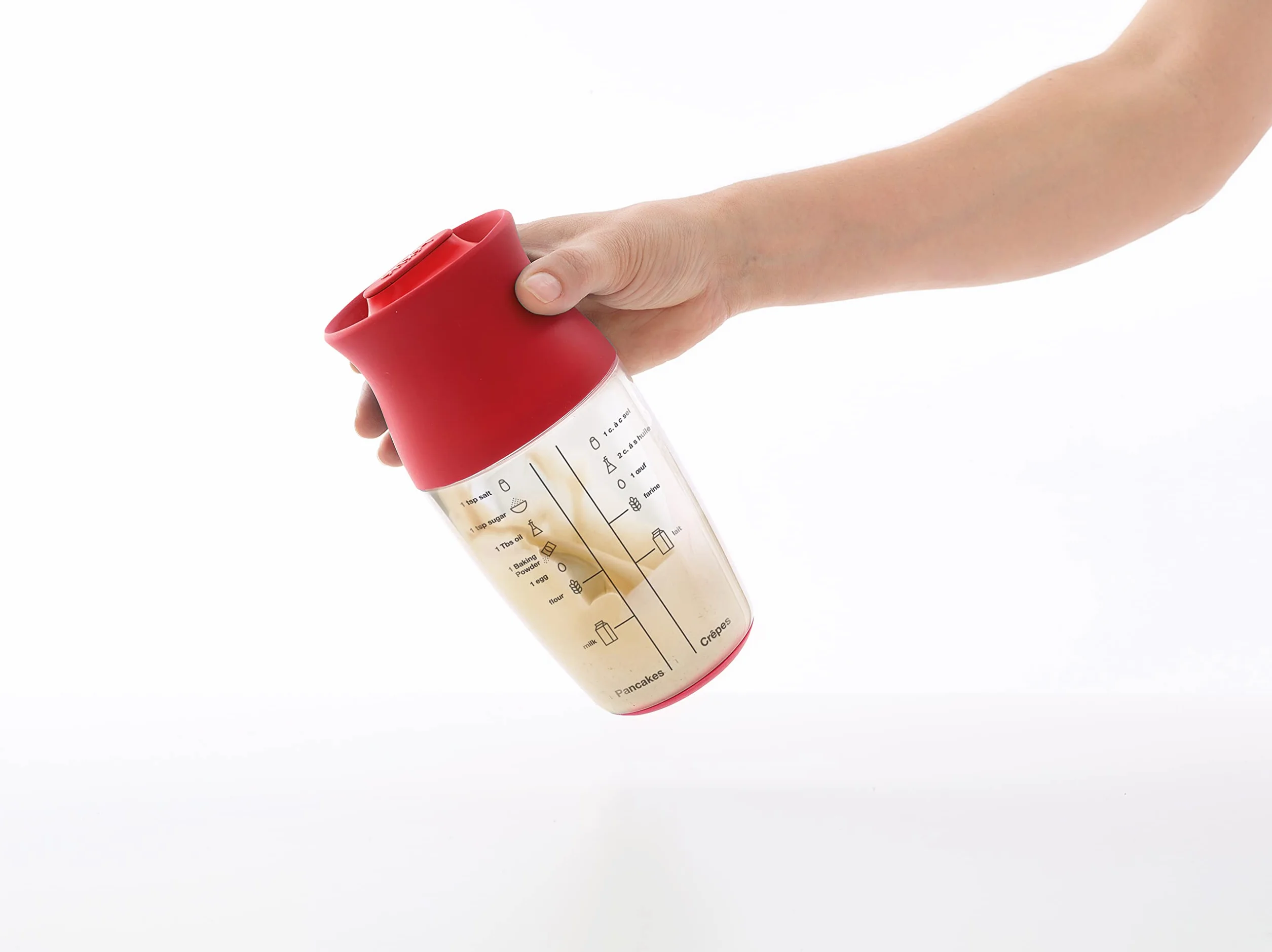 Lékué Kit para Crepes y Pancakes, 700 ml, color rojo