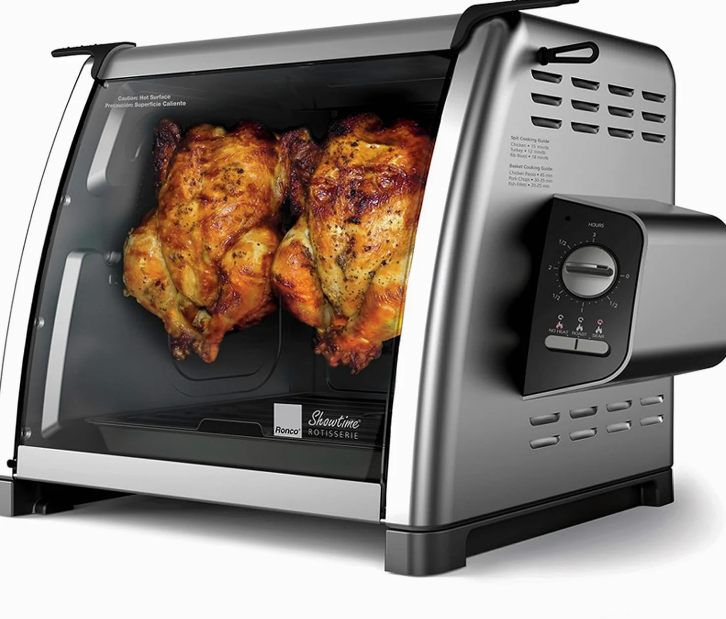Ronco Modern Asador Horno de gran capacidad (12 libras), cesta multiusos para cocinar versátil, controles fáciles de usar