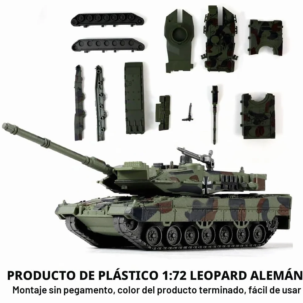 Tanque Militar de Leopardo a Escala 1/72 2A7, Juguete de Bloques de Construcción de Tanques, Militar Ligero Modelo de Carro de Combate Bloques de Construcción Regalos para Adultos