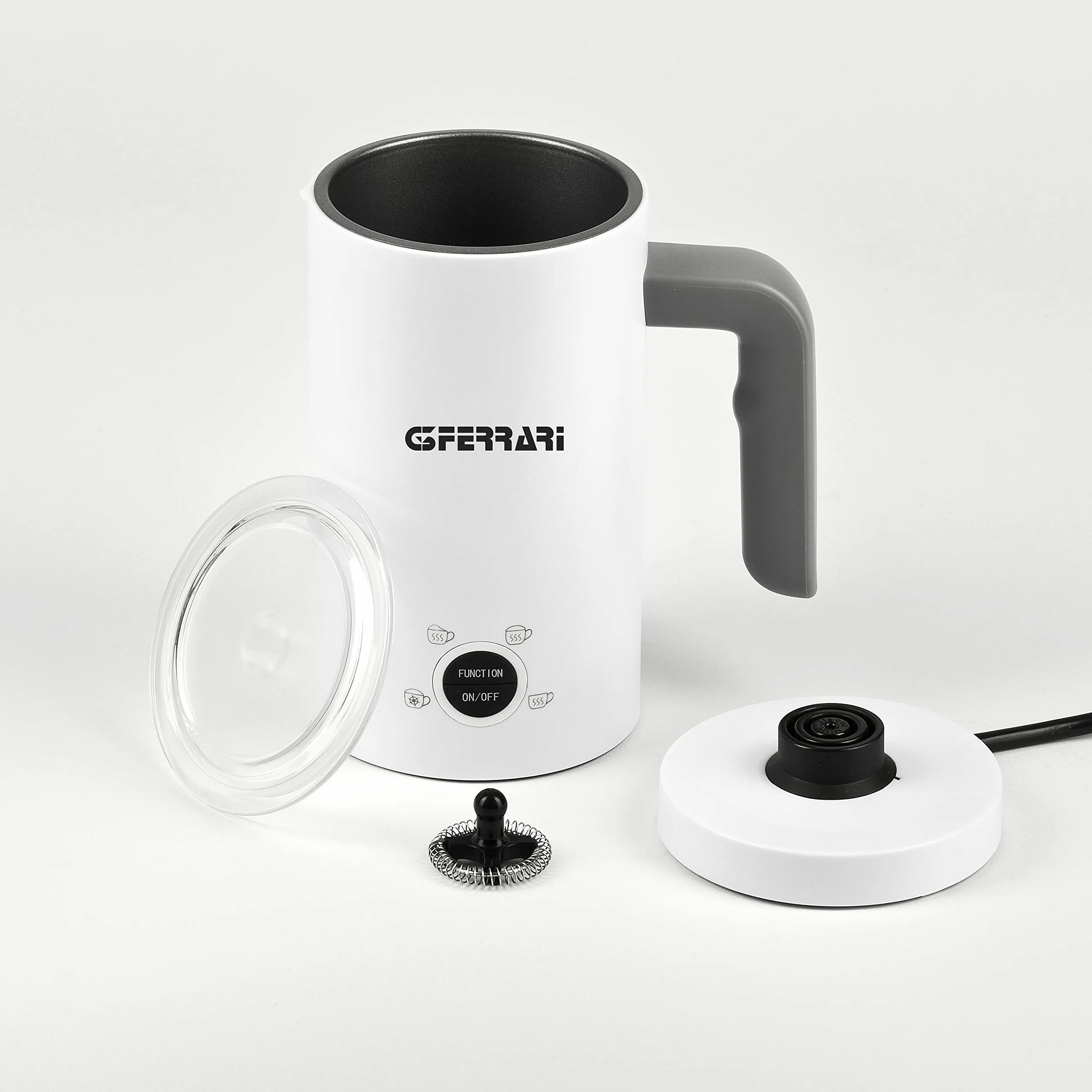 G3 Ferrari G10173 Espumador de Leche Eléctrico ''Montante'' 500 W, Apagado Automático, Capacidad 150 ml batidora y 300 ml para calentar, Blanco
