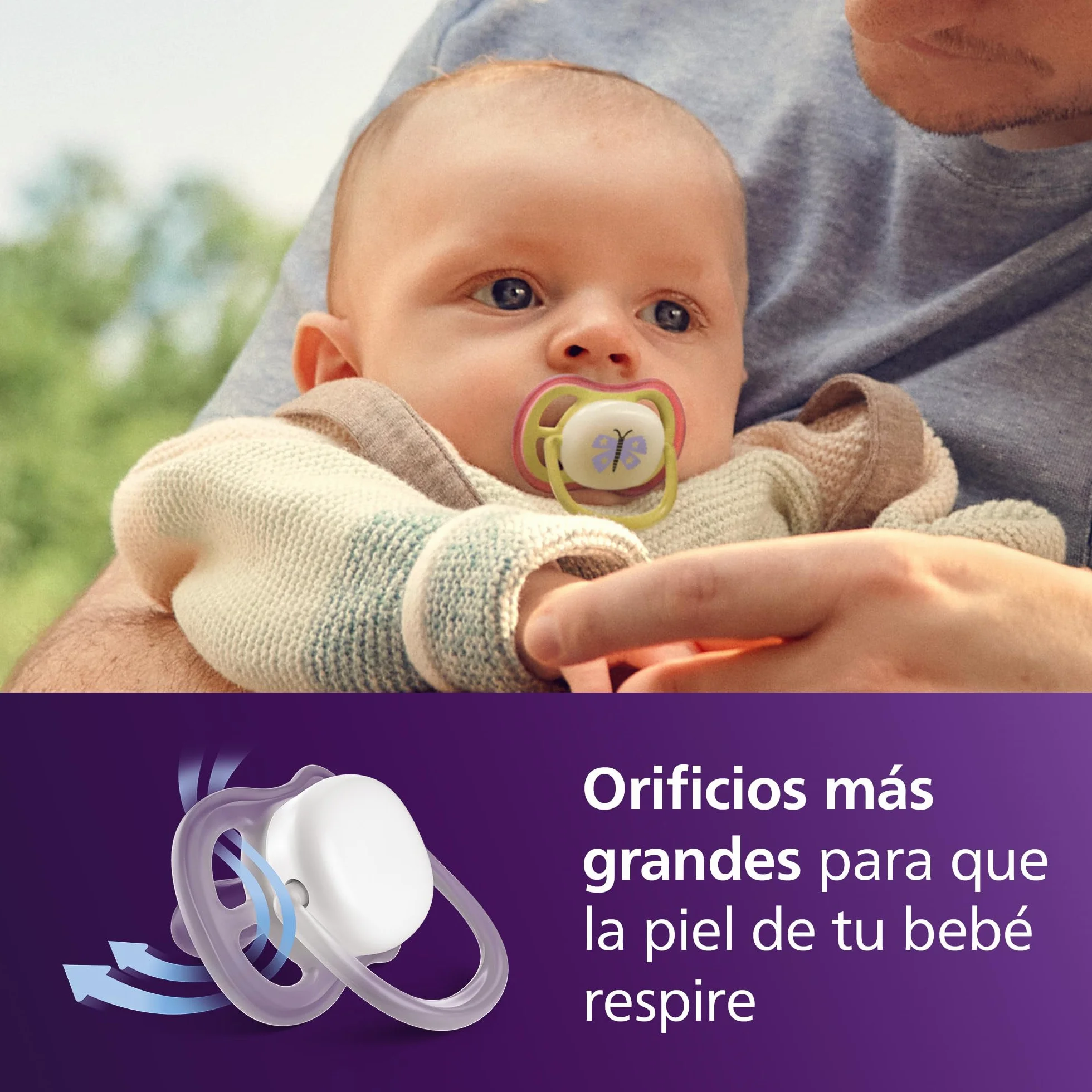 Philips Avent Chupetes Ultra Air Noche 0-6 Meses Brillan Oscuridad Silicona Sin BPA Paquete 2