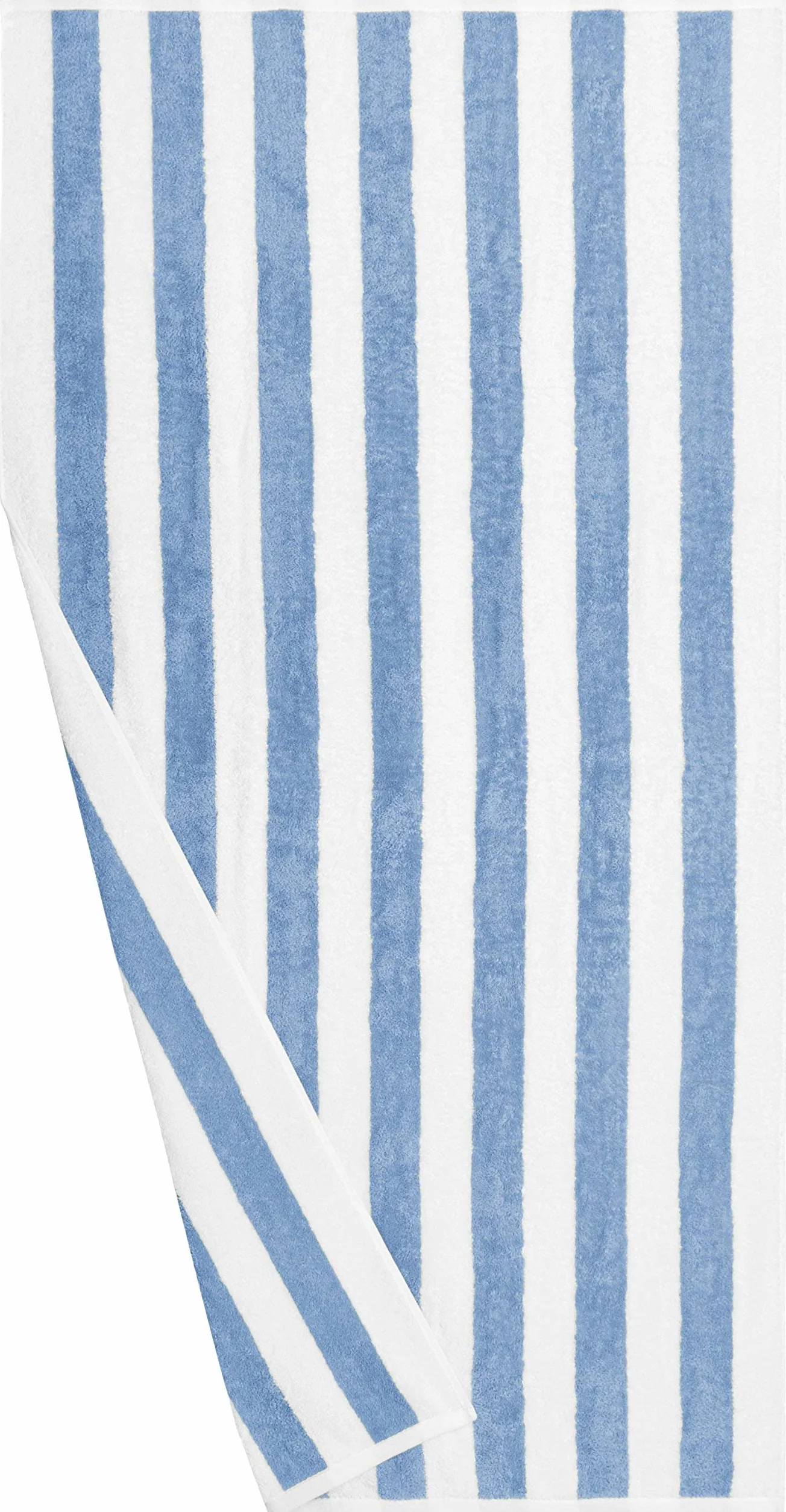 Amazon Basics Toalla Playa 100% Algodón Rayas Cabana 76 x 152 cm Azul Claro Pack 2