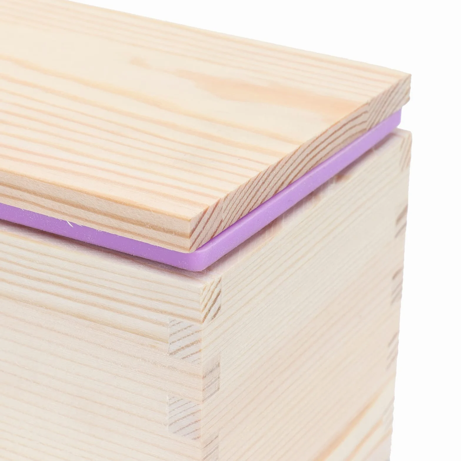 Kit de forma de jabón de silicona para bricolaje |4 en 1 con caja de madera |para (Purple)