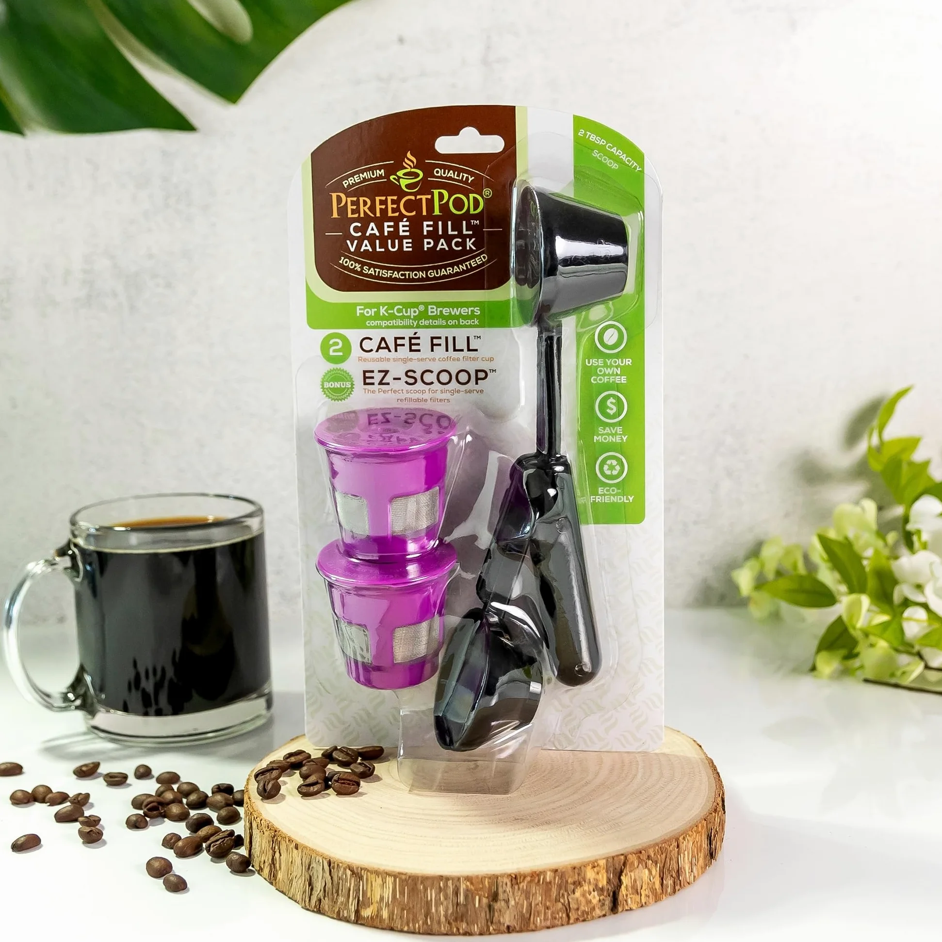 Perfect Pod - Paquete ahorro de cápsulas para rellenar café, con filtro reutilizables cafetera K Cup y pala compatibles cafeteras una sola taza Keurig K-Duo, K-Mini, 1.0, 2.0, serie Select