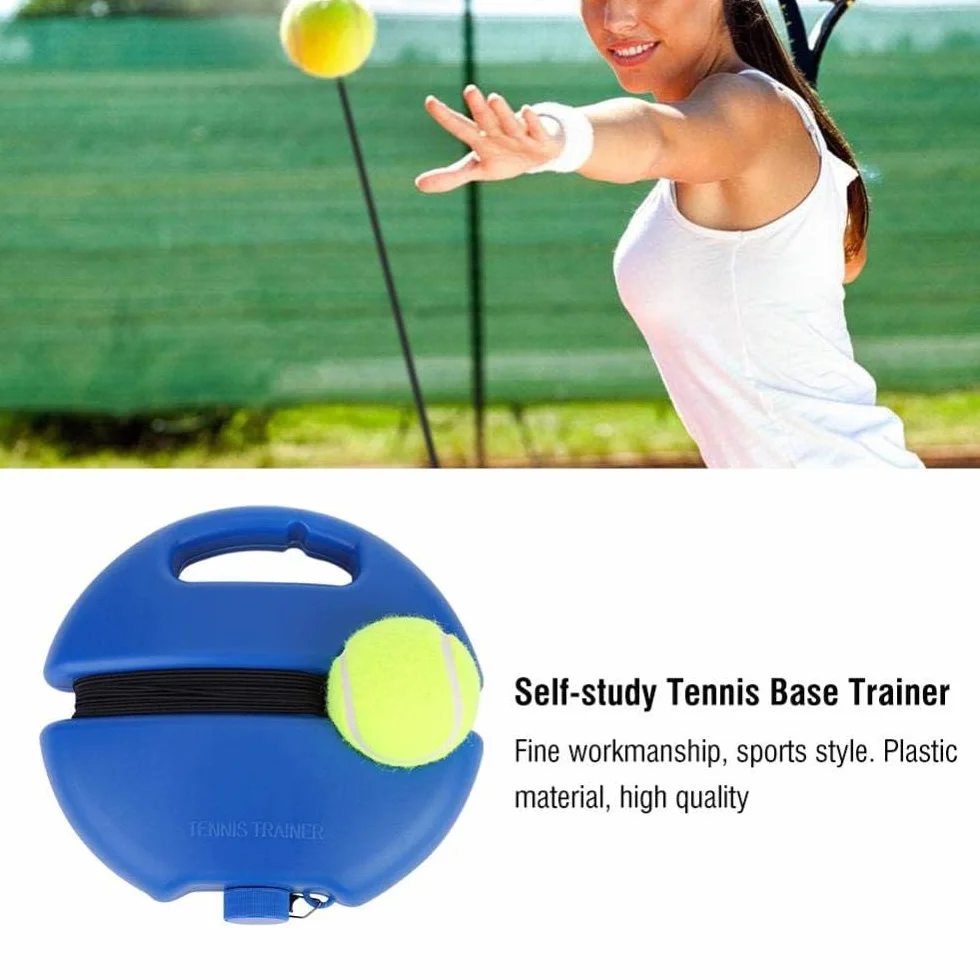 Alomejor Entrenador de Pelotas de Tenis Baseboard de Tenis con una Cuerda y 1 Pelota de Entrenamiento Práctica de autoaprendizaje de Tenis Herramienta de Entrenamiento para niños principian