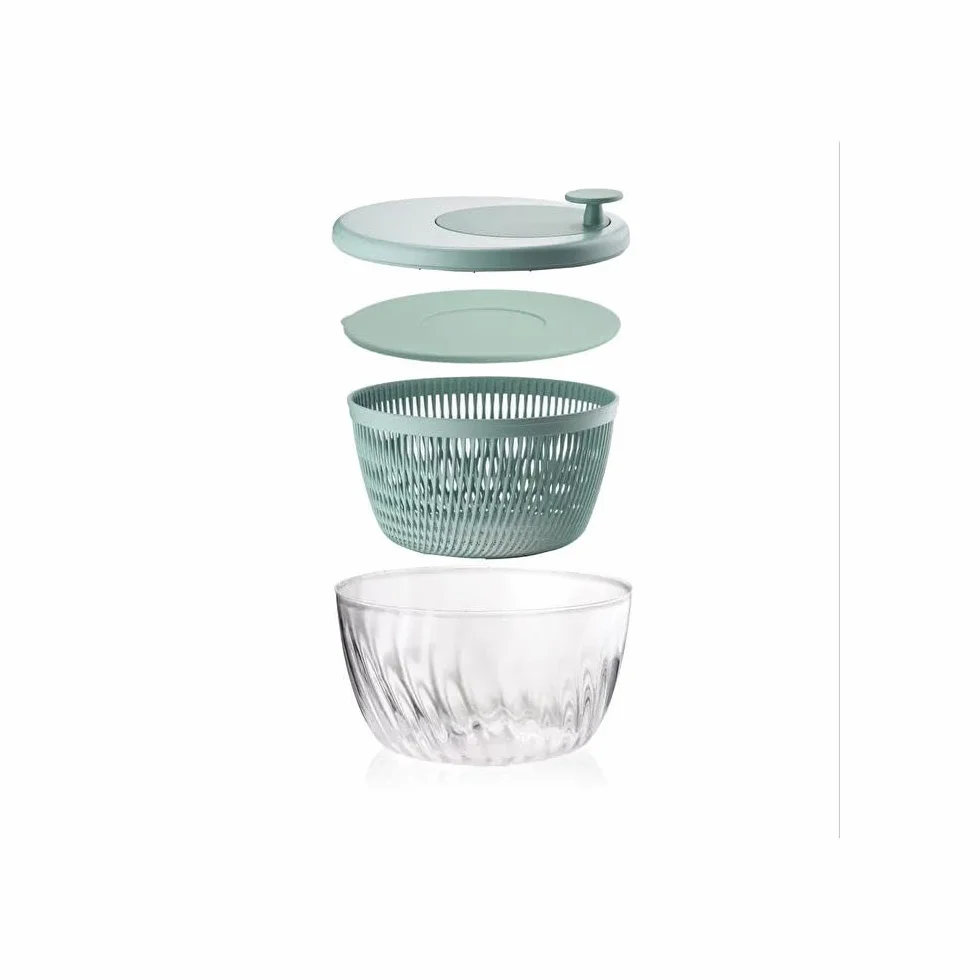 Guzzini - Kitchen Active Design, SPIN&Store, Centrifugadora de Ensalada con Tapa - Verde Oliva, 26 cm - 170900175
