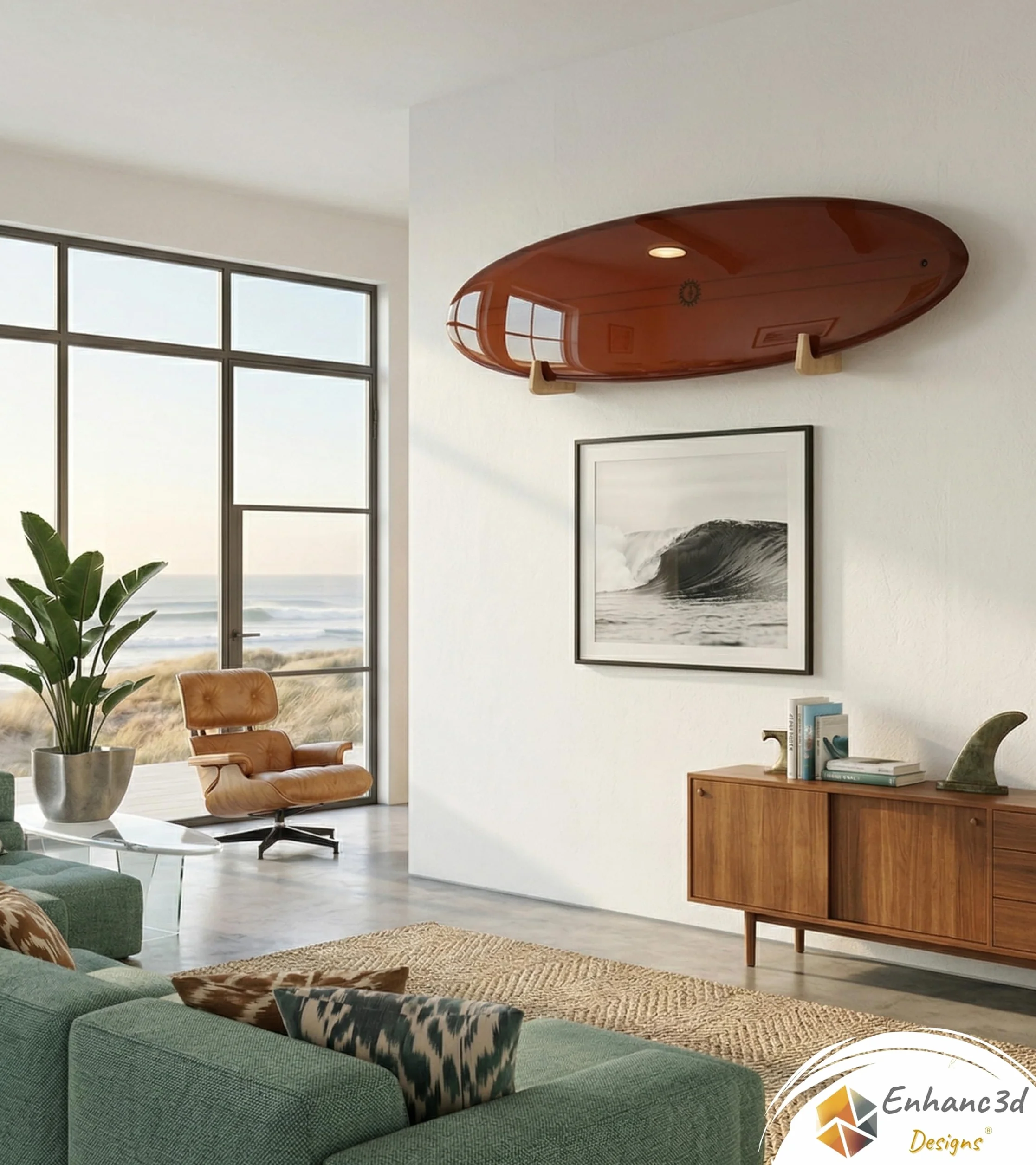 Soporte para Tabla de Surf de Pared y Paddle Surf Horizontal - Colgador de Madera