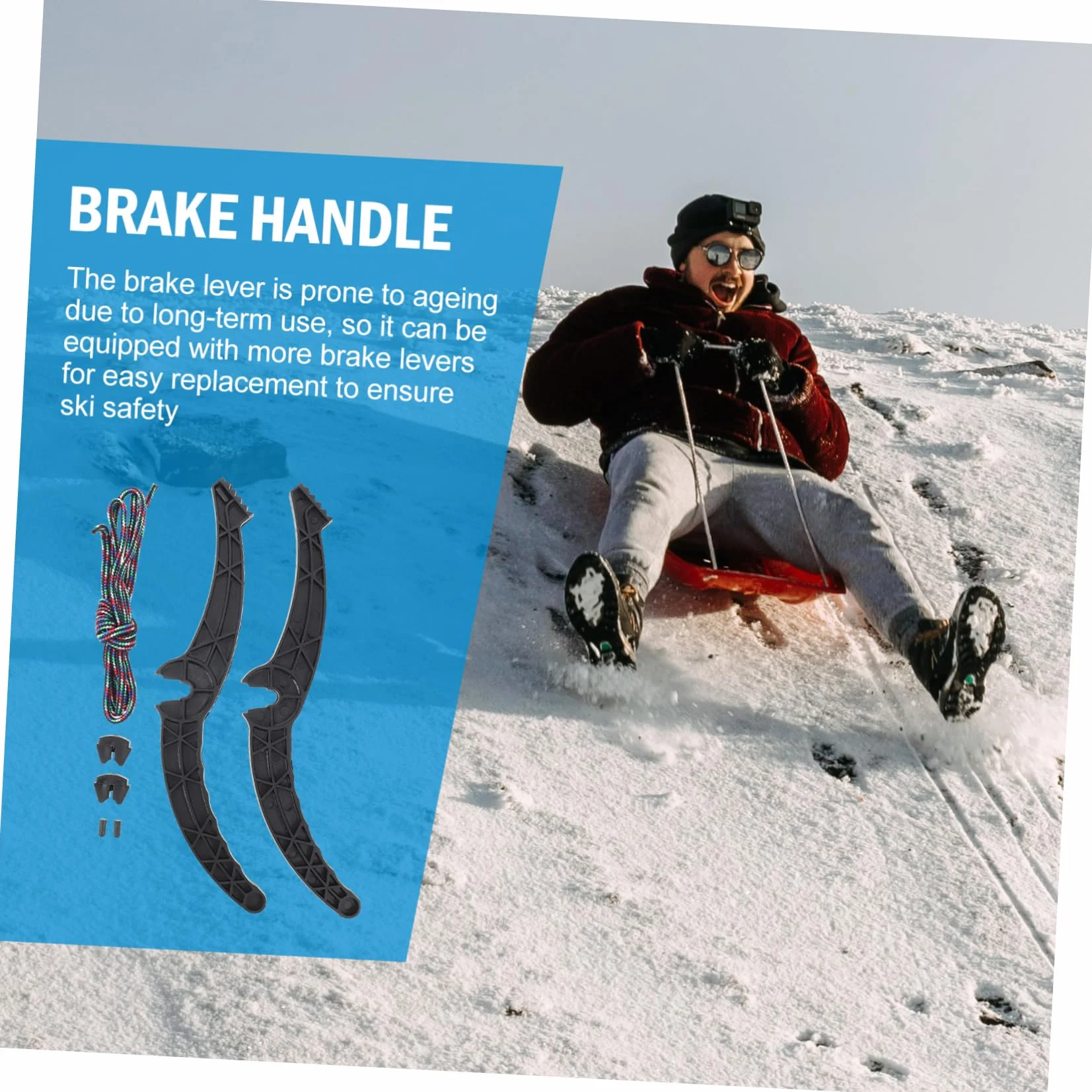 UPKOCH Palanca De Freno Antideslizante para Trineo y Snowboard 13.8 Pulgadas
