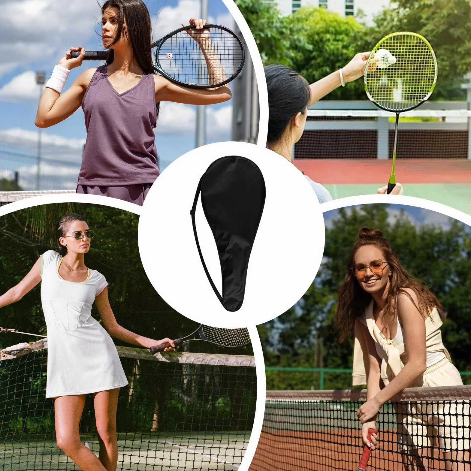 Oxford Cloth Tennis Racket Shoulder Bag Multipurpose Badminton Paddle Case Compact Sports Backpack