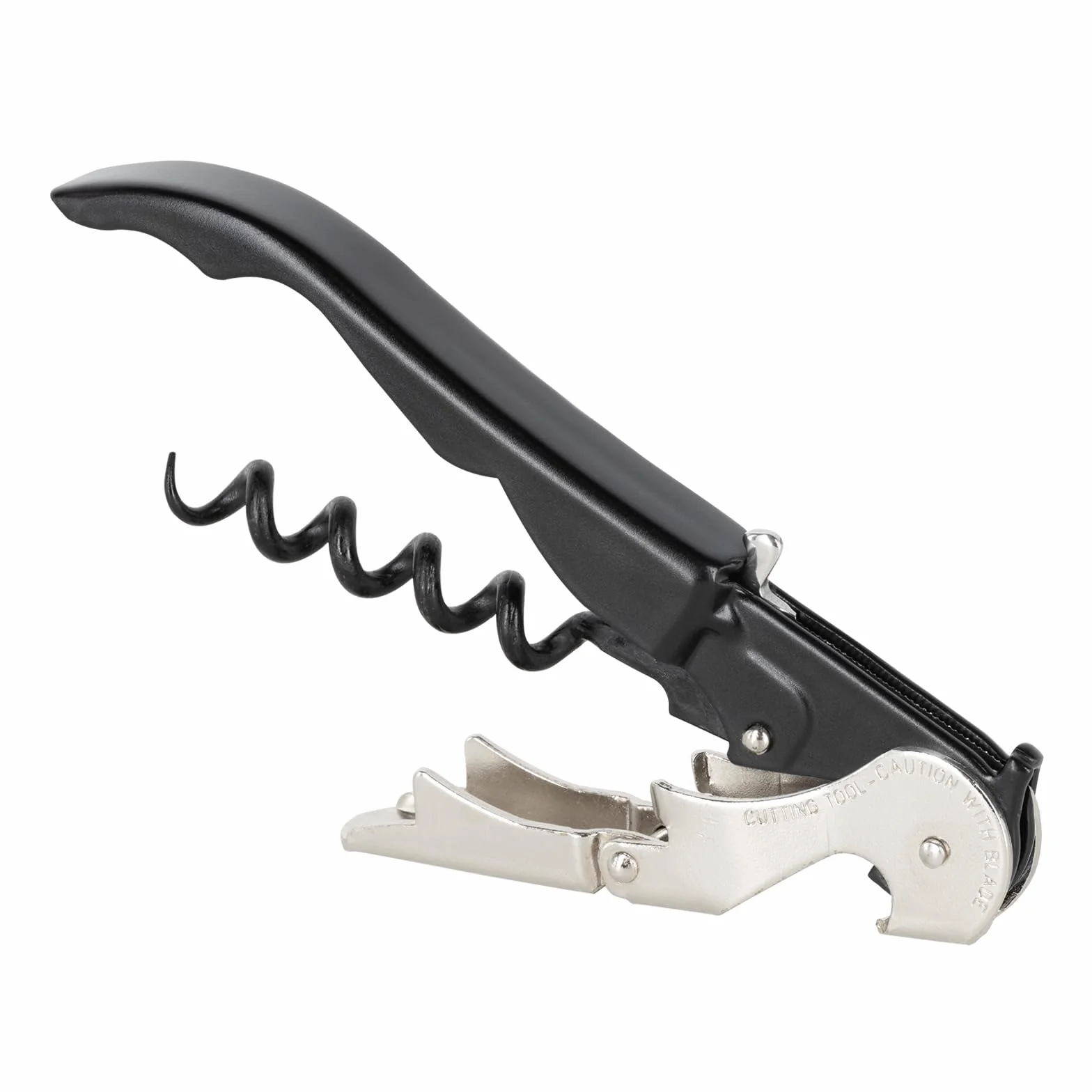 PULLTAP'S GENUINE Slider 900 (Negro) Abridor de Vino, Sacacorchos de camarero profesional. Incluye doble palanca articulada, navaja cortacápsulas y abridor de tapones. Fabricado en España