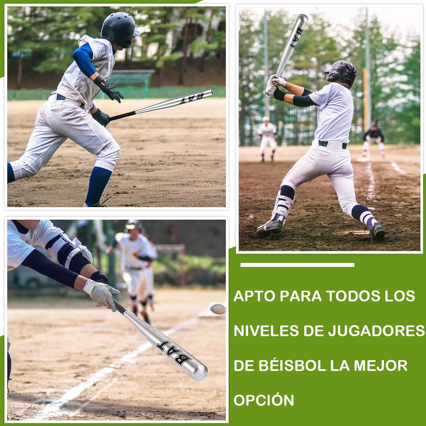 Bate de Béisbol de Aluminio Resistente y Seguro para Juego al Aire Libre y Entrenamiento