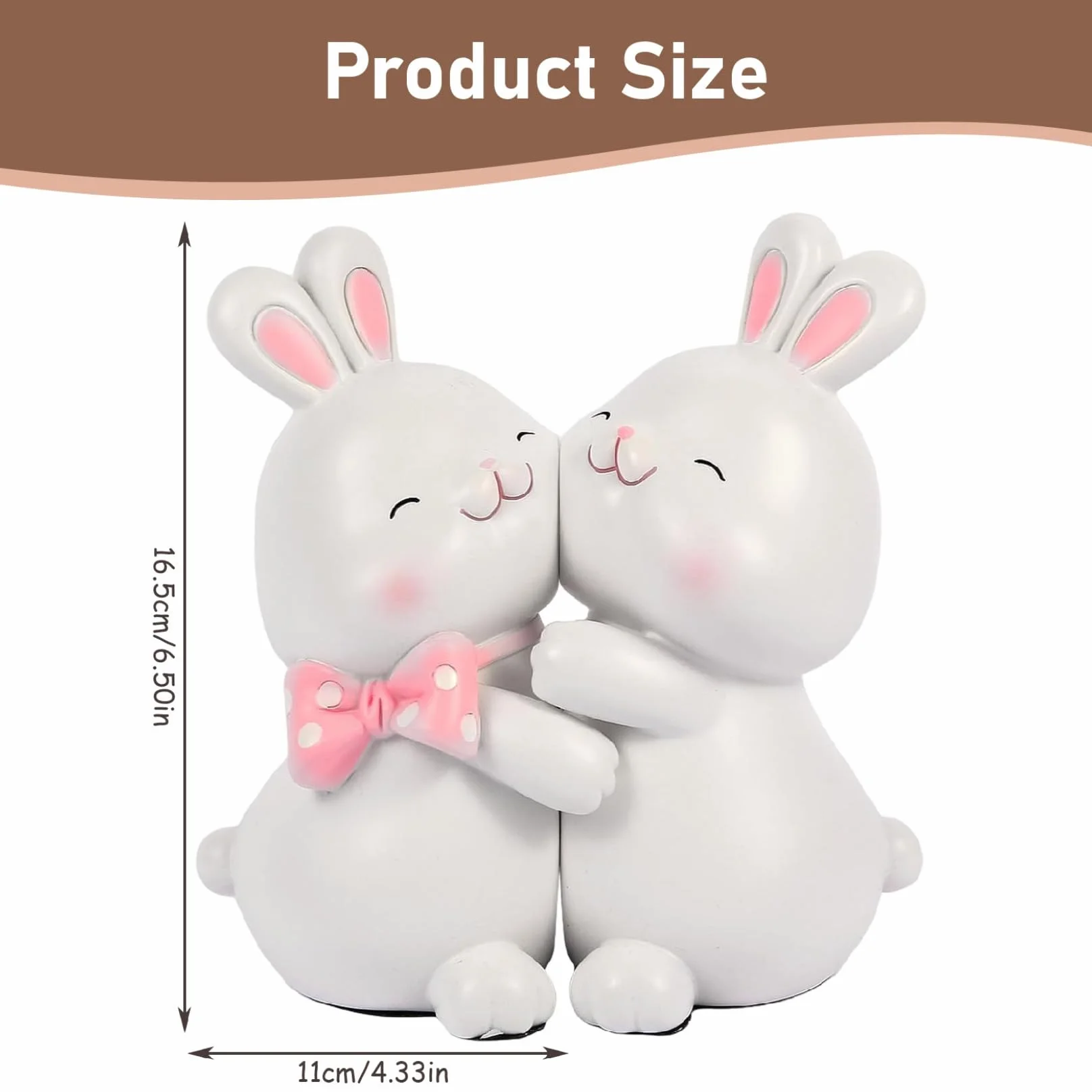 1 par de sujetalibros Decorativos, Bonitos sujetalibros de Resina de Conejo de 6, 5x4, 3x3, 2 Pulgadas para Libros Infantiles, Bonitos con Base Antideslizante para decoración de habita