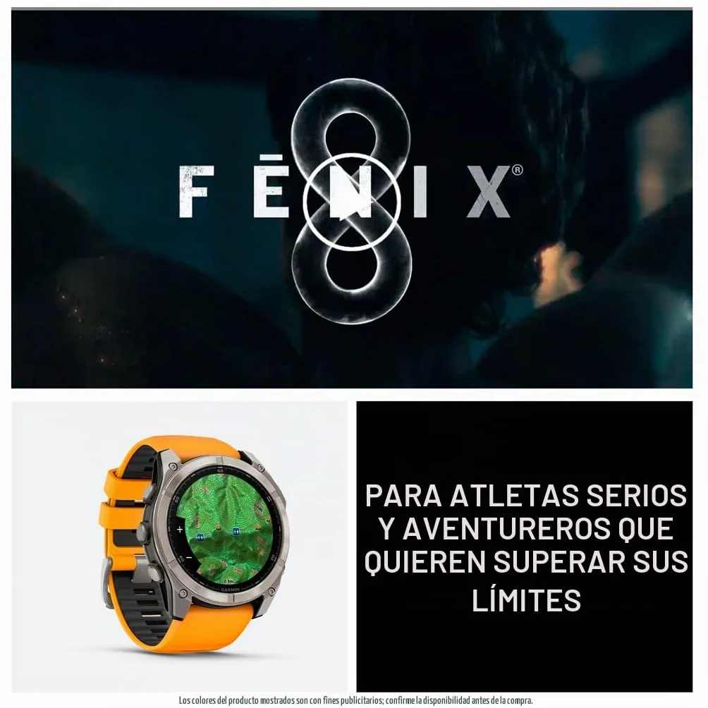 Garmin fēnix 8 51 mm AMOLED Zafiro Reloj Inteligente GPS Multideportivo Titanio Linterna LED